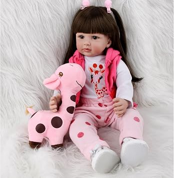 ZIYIUI 24 Inch 60cm Reborn Baby Dolls Soft Silicone Vinyl Lifelike Handmade Reborn Girls Baby Toddlers Newborn Toys Xmas Gifts Reborn Babies