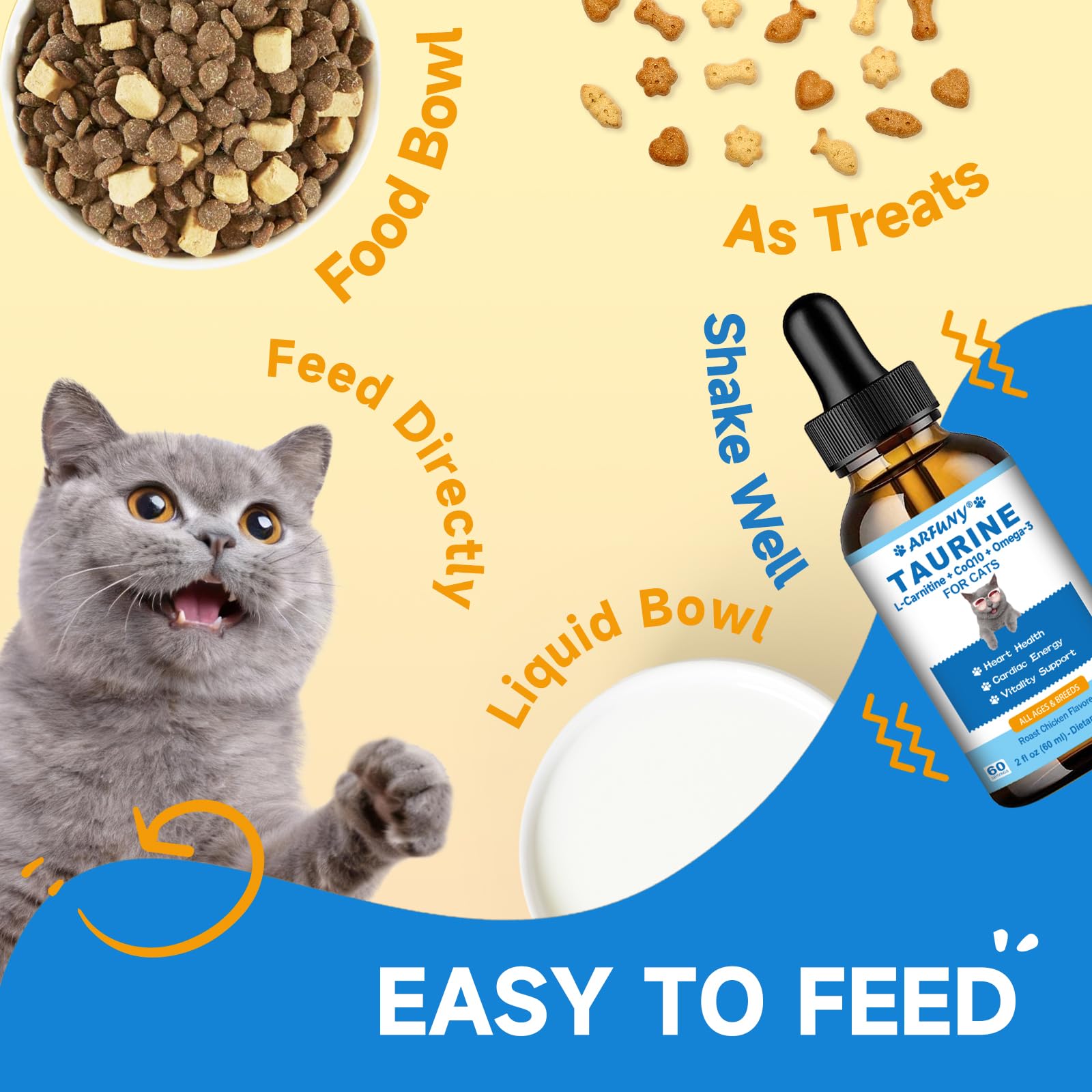 Pack Calme & Bien-Être pour Chats - Supplément de Taurine + Spray Apaisant aux Phéromones pour Chats - Soutien du Cœur, Immunitaire et Anti-Stress