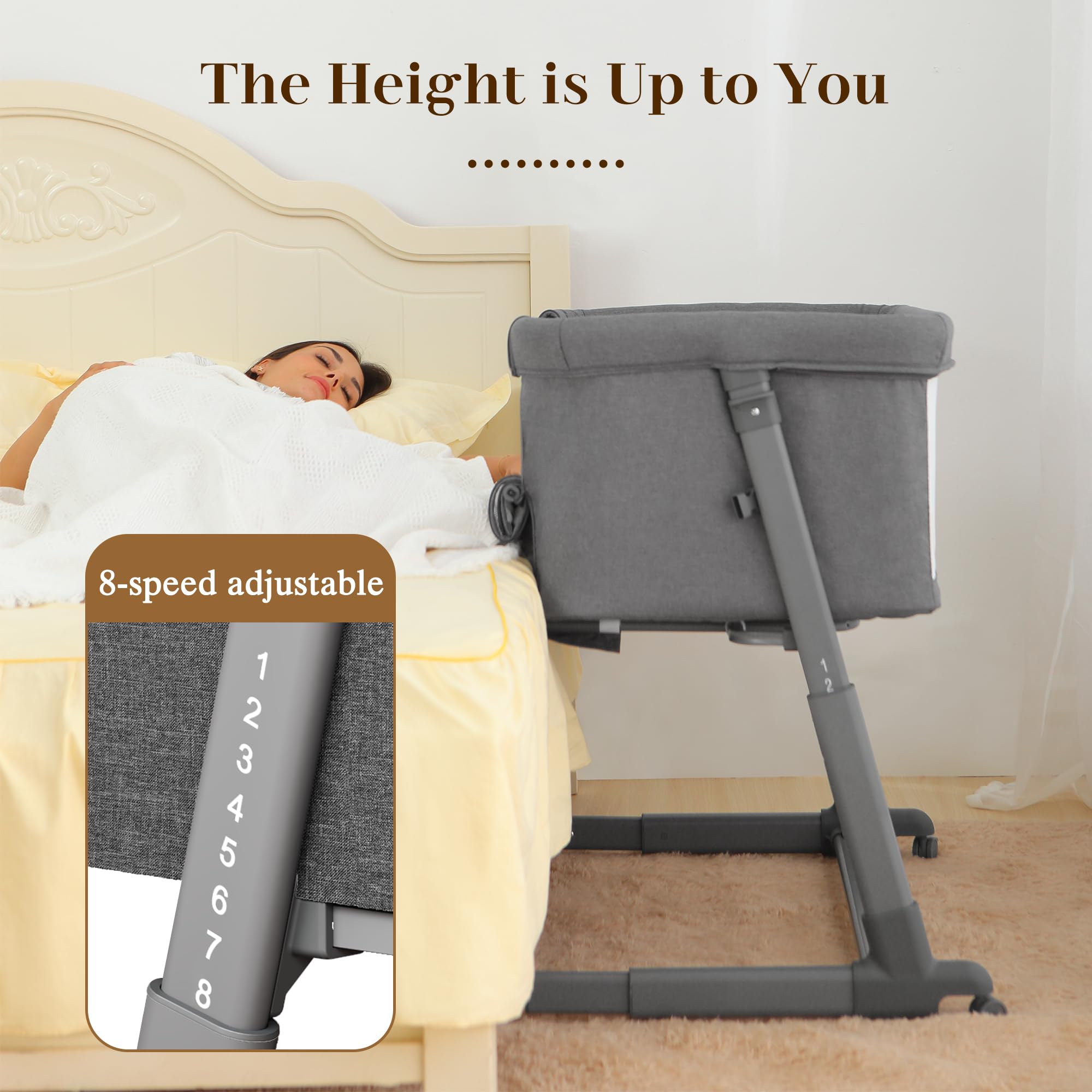 AMKE Baby Mesh Bedside Sleeper,Portable