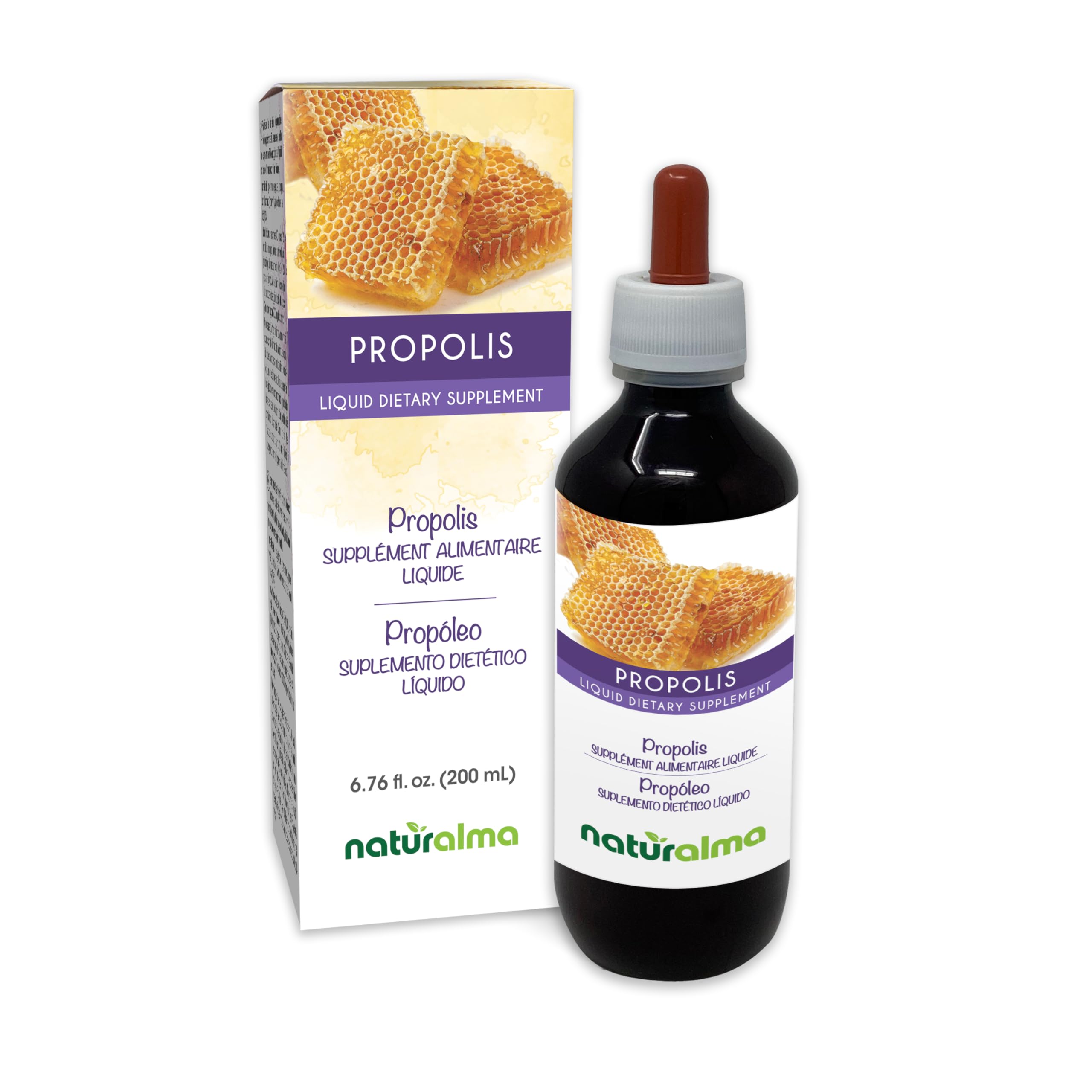 Naturalma Propolis (Propolis) Resin Alcohol-Free Tincture - 6.76 fl oz Liquid Extract in Drops - Dietary Supplement
