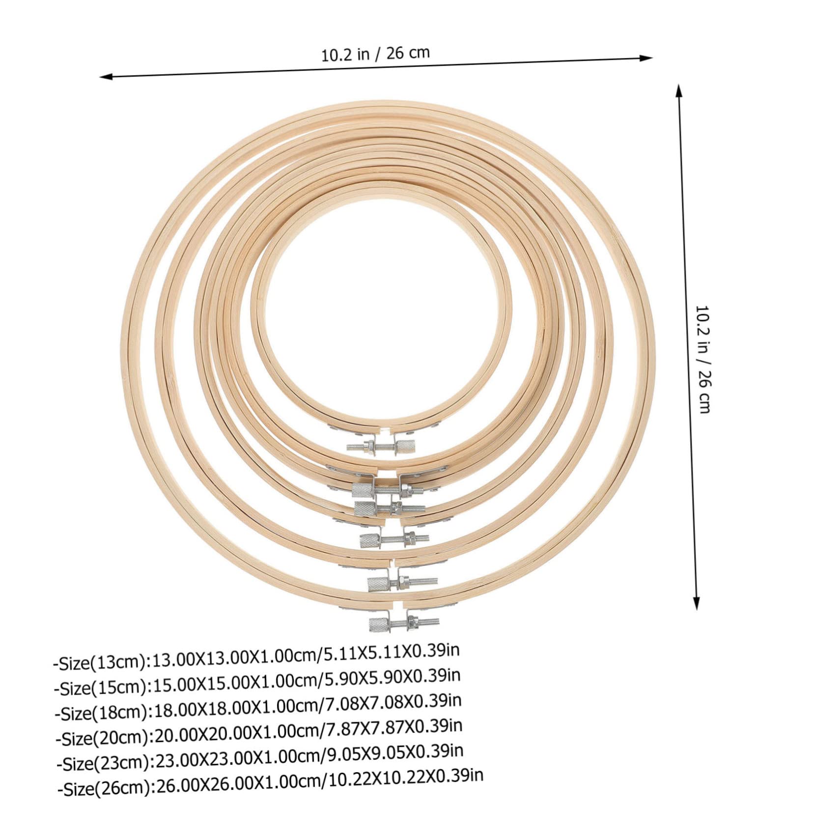 ULDIGI 6Pcs Embroidery Hoops Craft Sewing Rings for Cross Stitching Versatile for Quilting and Decorative Projects