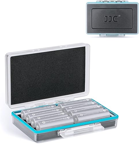 Organizador de estuche de almacenamiento de batería AA, caja compacta de batería de PC para 8 pilas AA o 14500, resistente al agua y fácil de