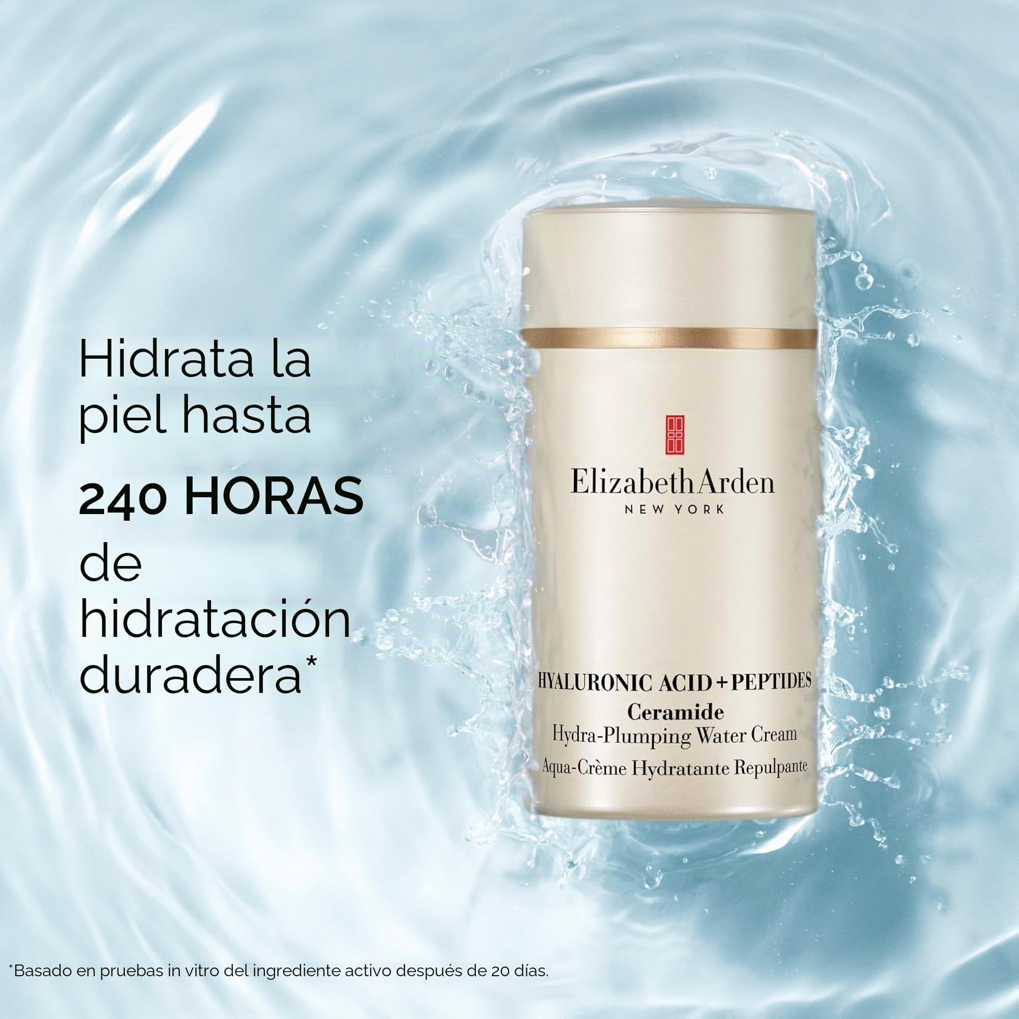 Elizabeth Arden - Crema Facial a Base de Agua con Ácido Hialurónico y Péptidos y Ceramidas, Crema Hidratante con 5D HA para una Piel más Firme, Rellena y Luminosa, Skincare para Todo Tipo de Piel