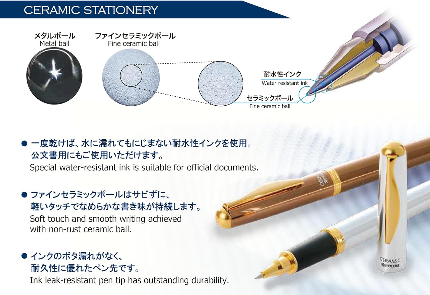 Kyocera Ceramic Ballpoint Black Pen – Wide Barrel