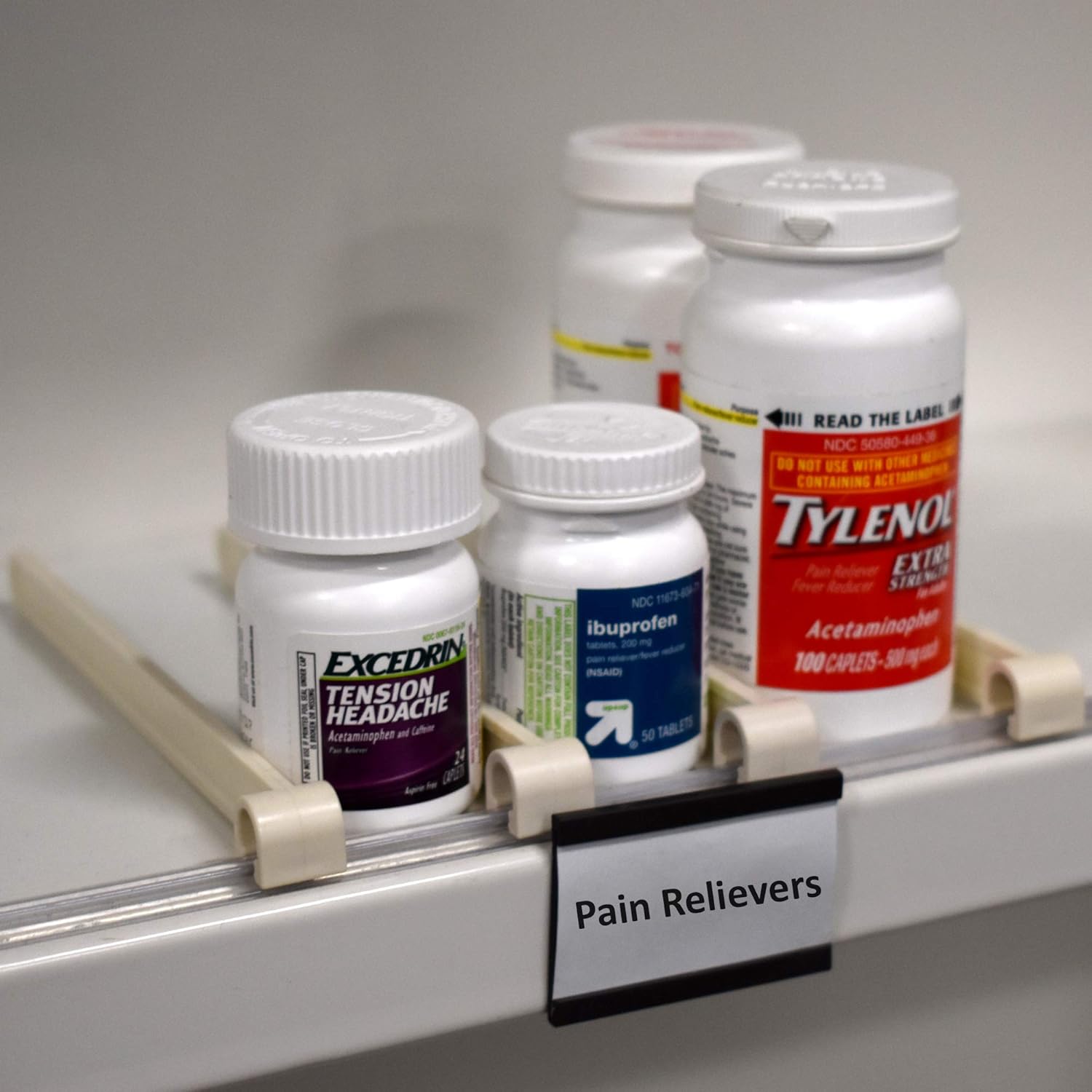 Magnetic UPC Label Holder for Pharmacy Shelves & Gondola Shelf Ticket Channel, Accepts 2" L x 1.25" H Labels, 20 Pack