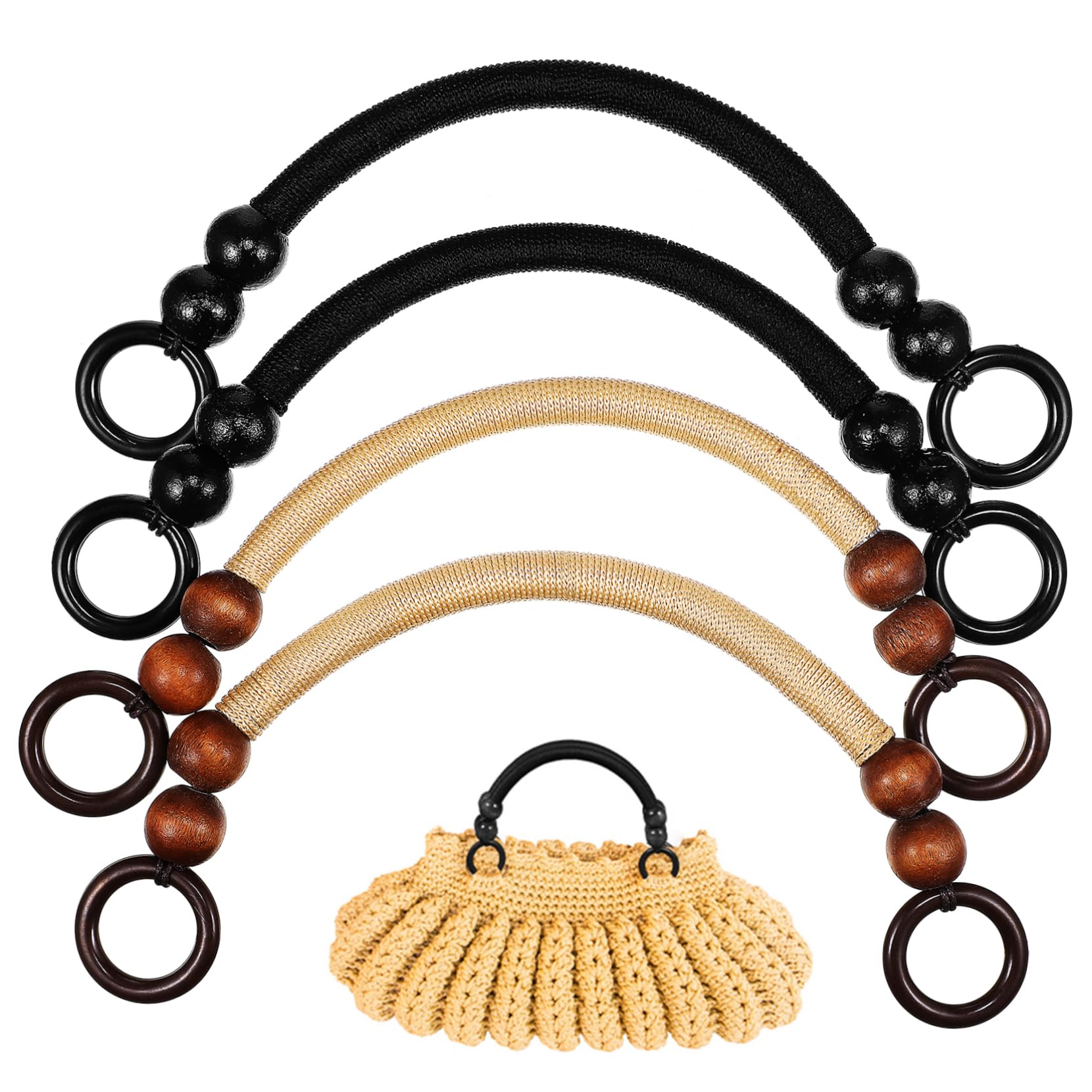 TOBO Bolso Cuadrado Con Cuentas Hecho A Mano, Bolsa Pequeña De Madera