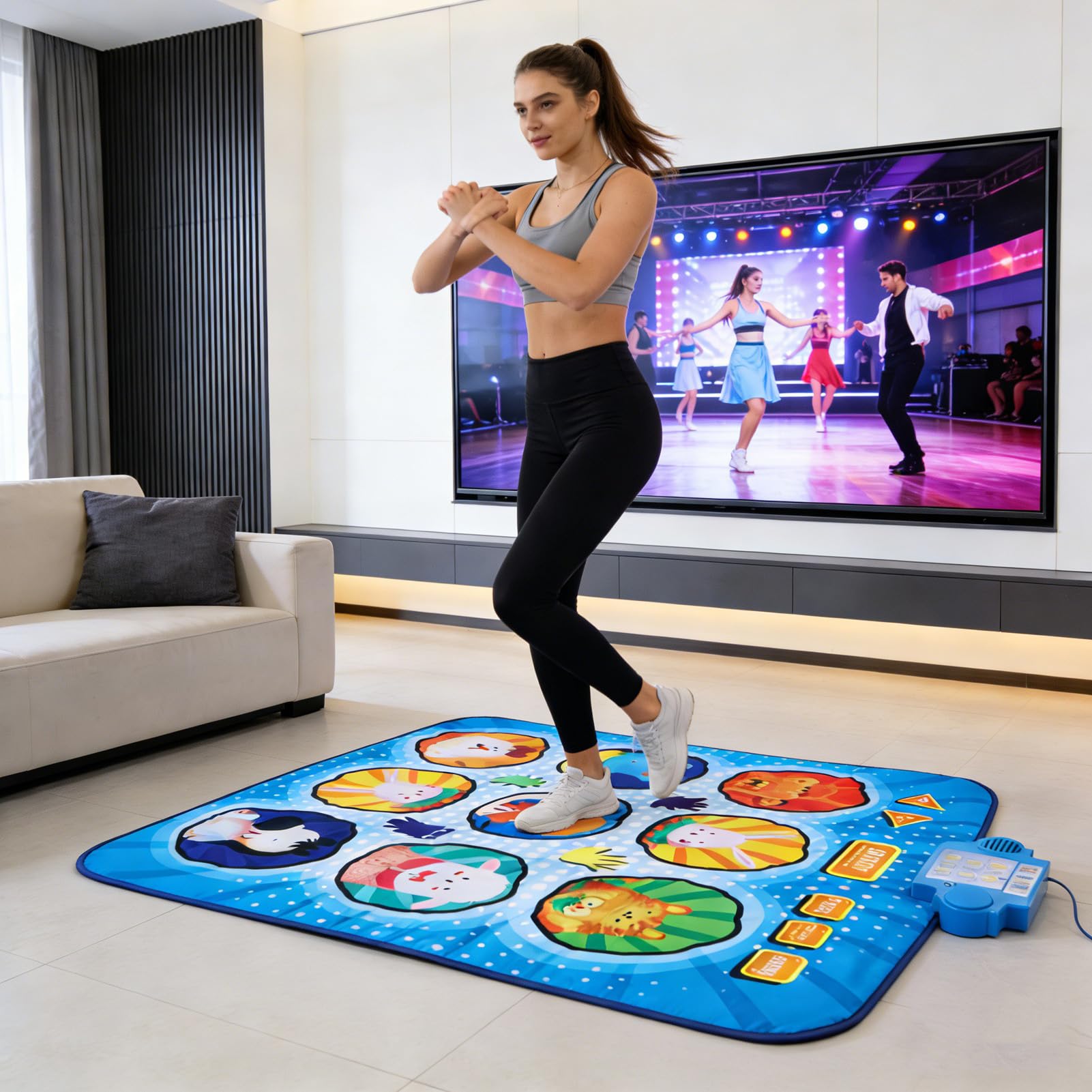 Alfombra de Baile Inalámbrica para Niños Divertido Juego de Música Interactivo para la Familia Interior Al Aire Etenilo 40.55x34.65in (#2)