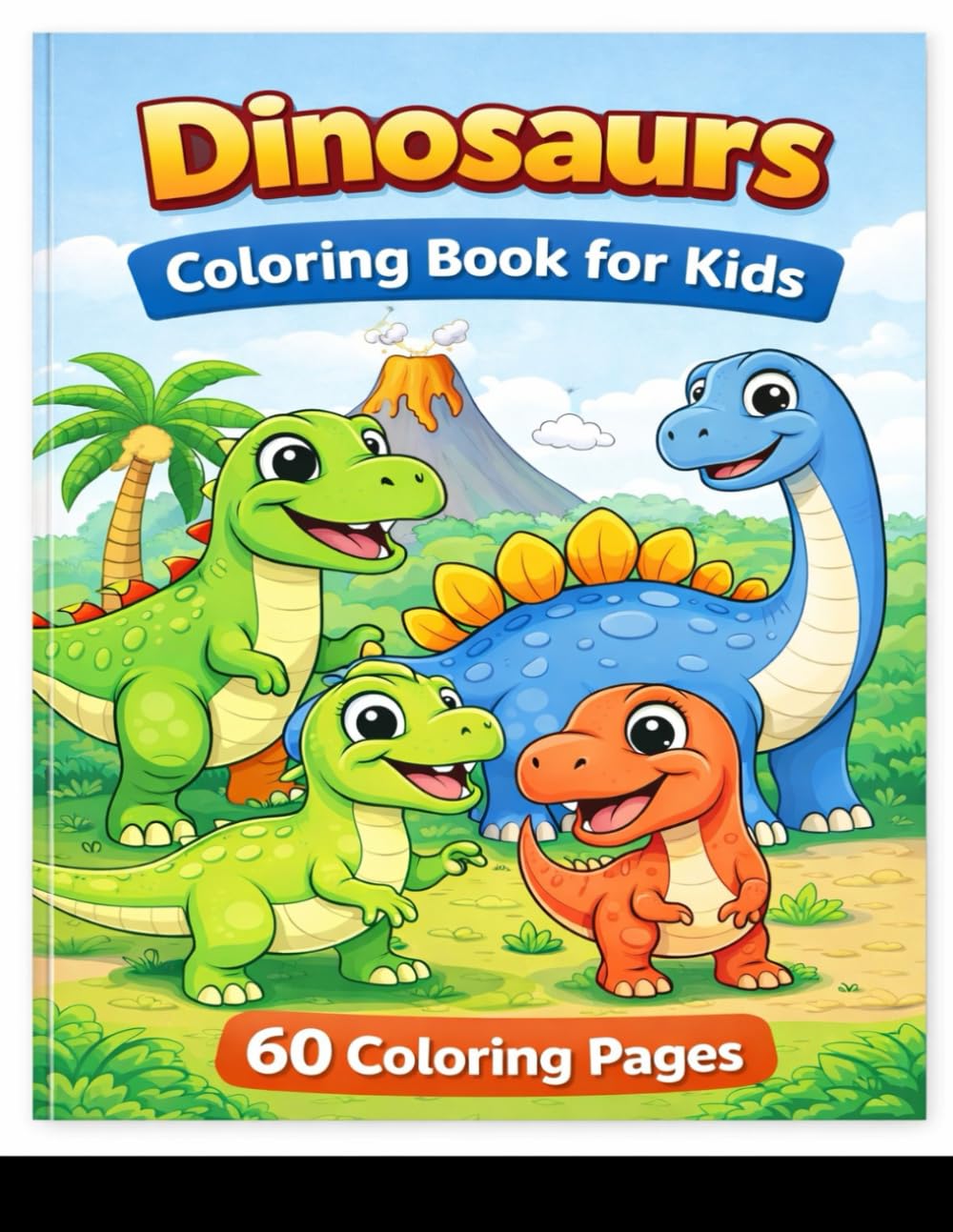 Dinozaury Coloring Books for Kids: 60 Fun and Easy Coloring Pages