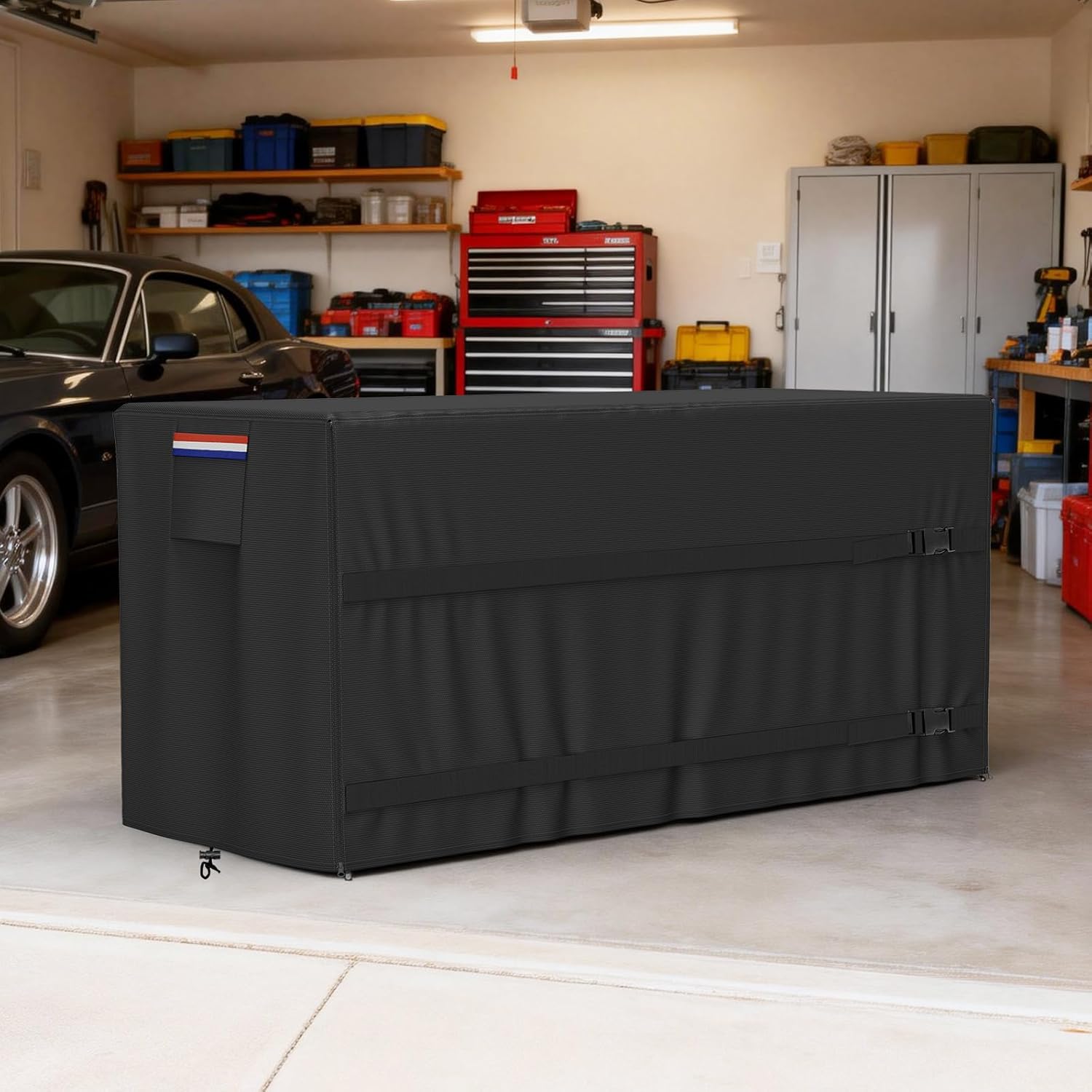 Kayak Rack Cover 12.1'L x 3'W x 4.6'H Black Comprehensive Protection, Suitable for 2-4 Levels Freestanding Kayak Racks, for Garage/Outdoor, Durable & Tear-Resistant