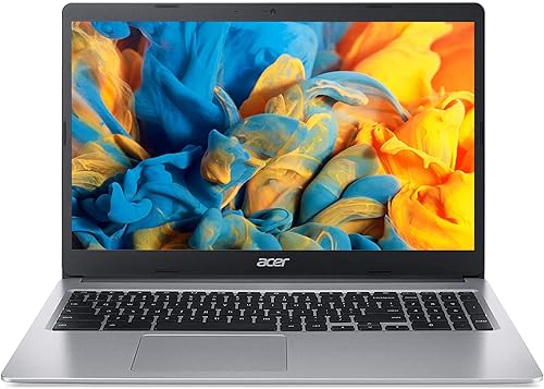 acer Chromebook con pantalla táctil HD de 15 pulgadas, procesador Intel Celeron N de 2.78 GHz, velocidad turbo de 2.78 GHz, 4 GB de RAM, SSD de 64