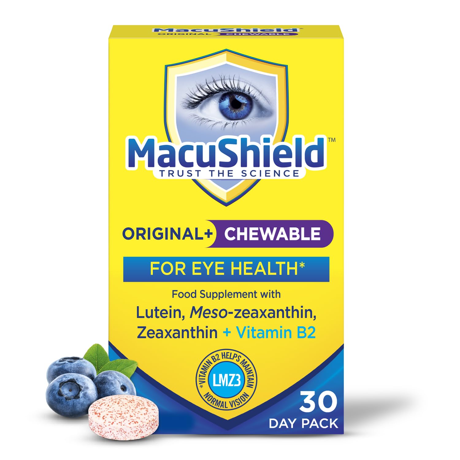 MacuShield Original Plus Chewable – Eye Health Supplement, 30 Day-Pack