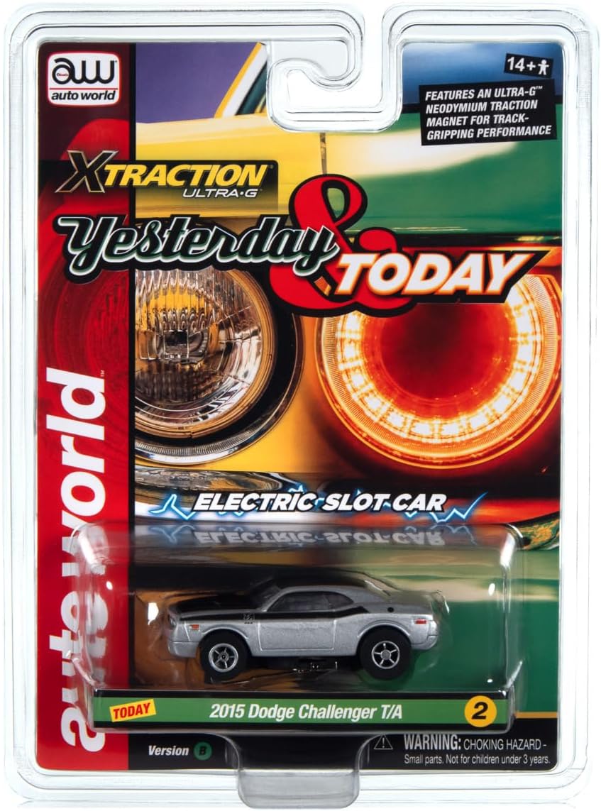 Auto World Thunderjet 1970 Dodge Challenger (Silver) HO Scale Slot Car