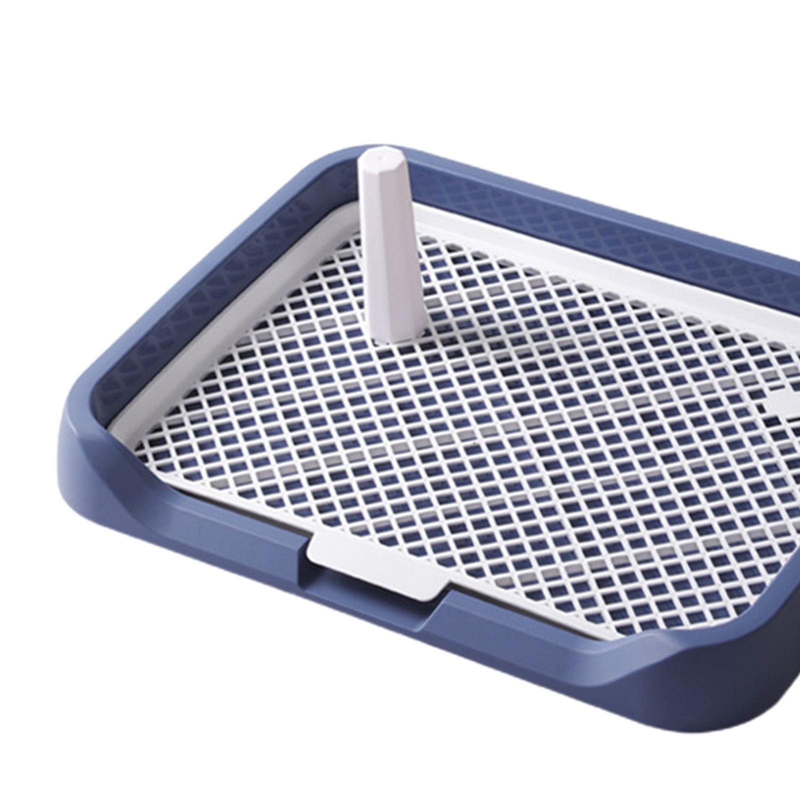 Plateau d'apprentissage de La Propreté pour Chien, Urinoir Portable, 46 X 35 X 5 Cm, Porte-Tapis, Bleu