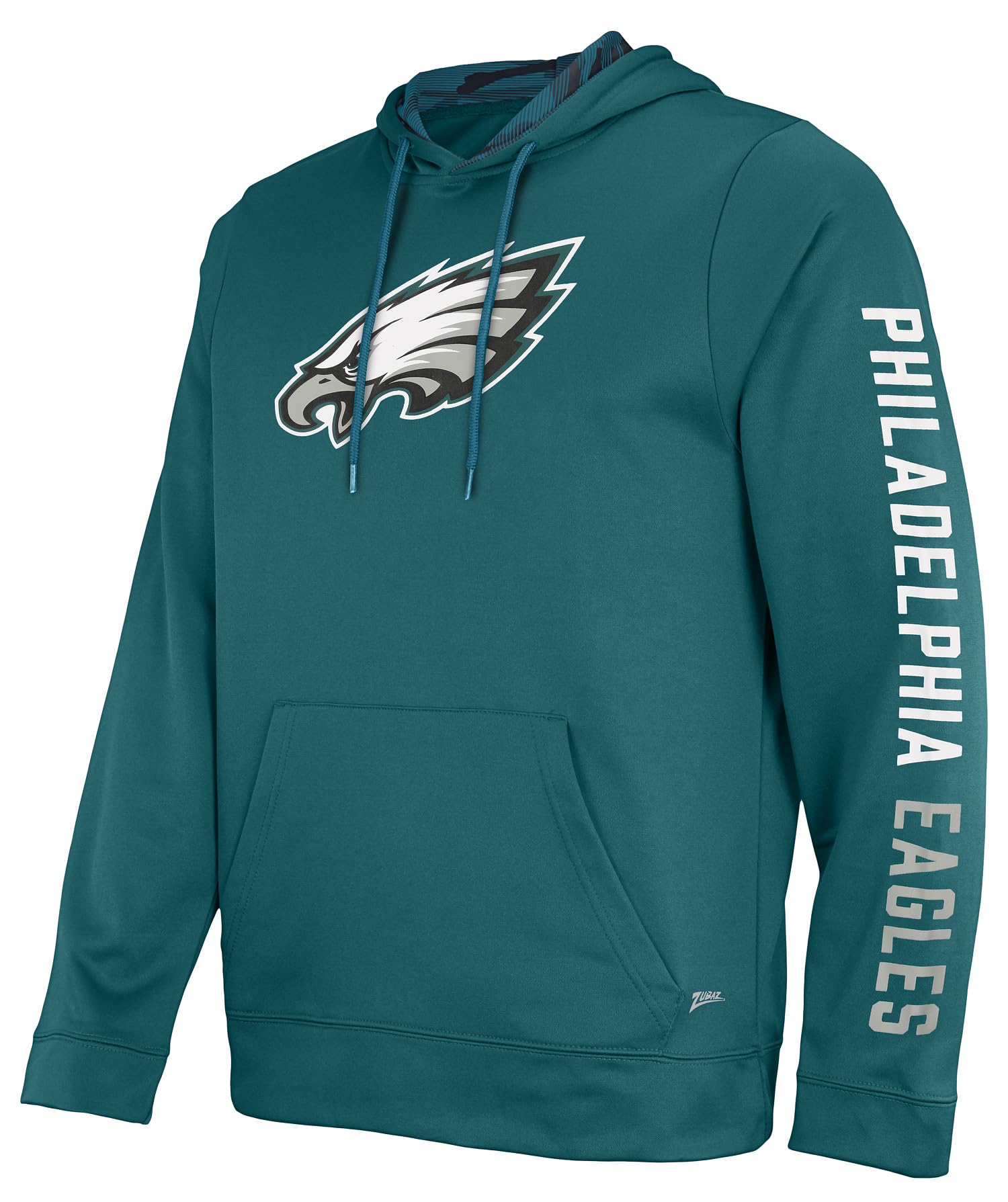 Zubaz NFL Football Men's Solid Team Hoodie with Camo Lined Hood and Sleeve Graphic — view 86