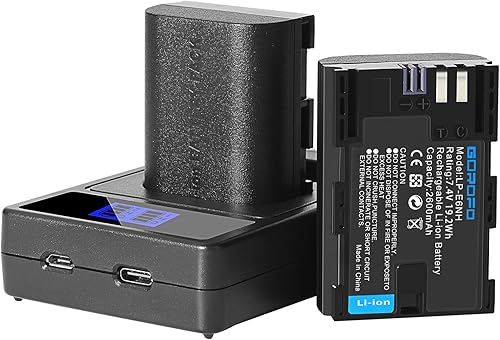 Paquete de 2 baterías LP-E6NH  LP-E6 y cargador, para Canon EOS R R5 R6 R7 5D Mark II III y IV 90D 70D 5Ds 6D 5Ds 80D 7D 60D 5Ds MKii, MKii MKiii