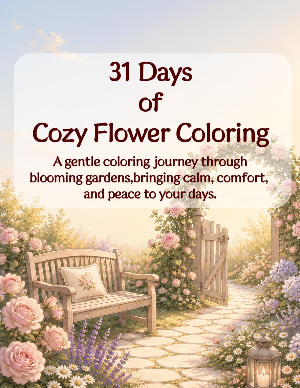31 Days of Cozy Flower Coloring: A Gentle Coloring Journey Through Blooming Gardens, Bringing Calm, Comfort, and Peace to Your Days