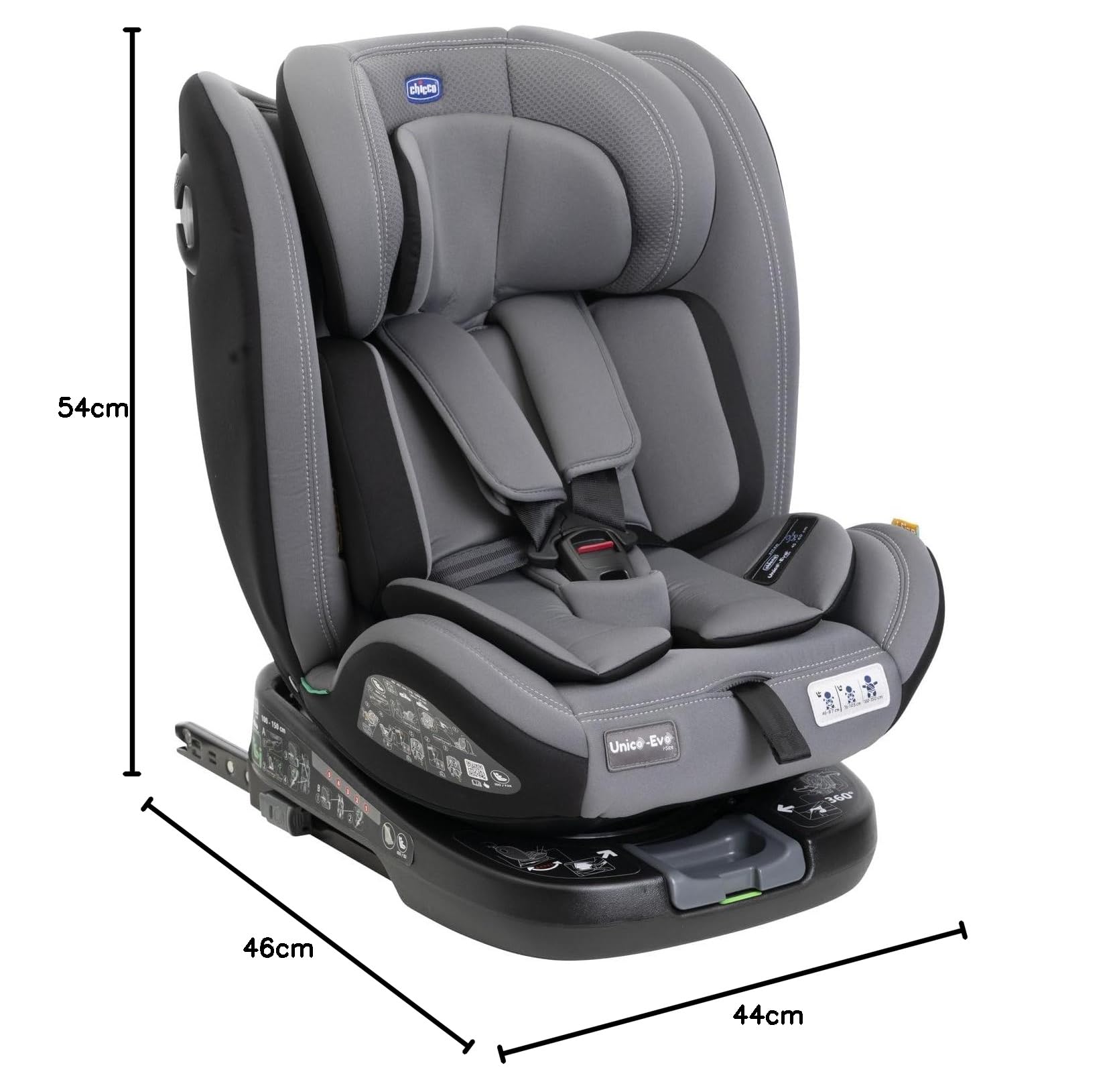 Chicco Unico Evo I-Size Autositz 0-36 kg ECE R129/03 Isofix 360° drehbar neigbar Gruppe 0+/1/2/3 0-12 Jahre