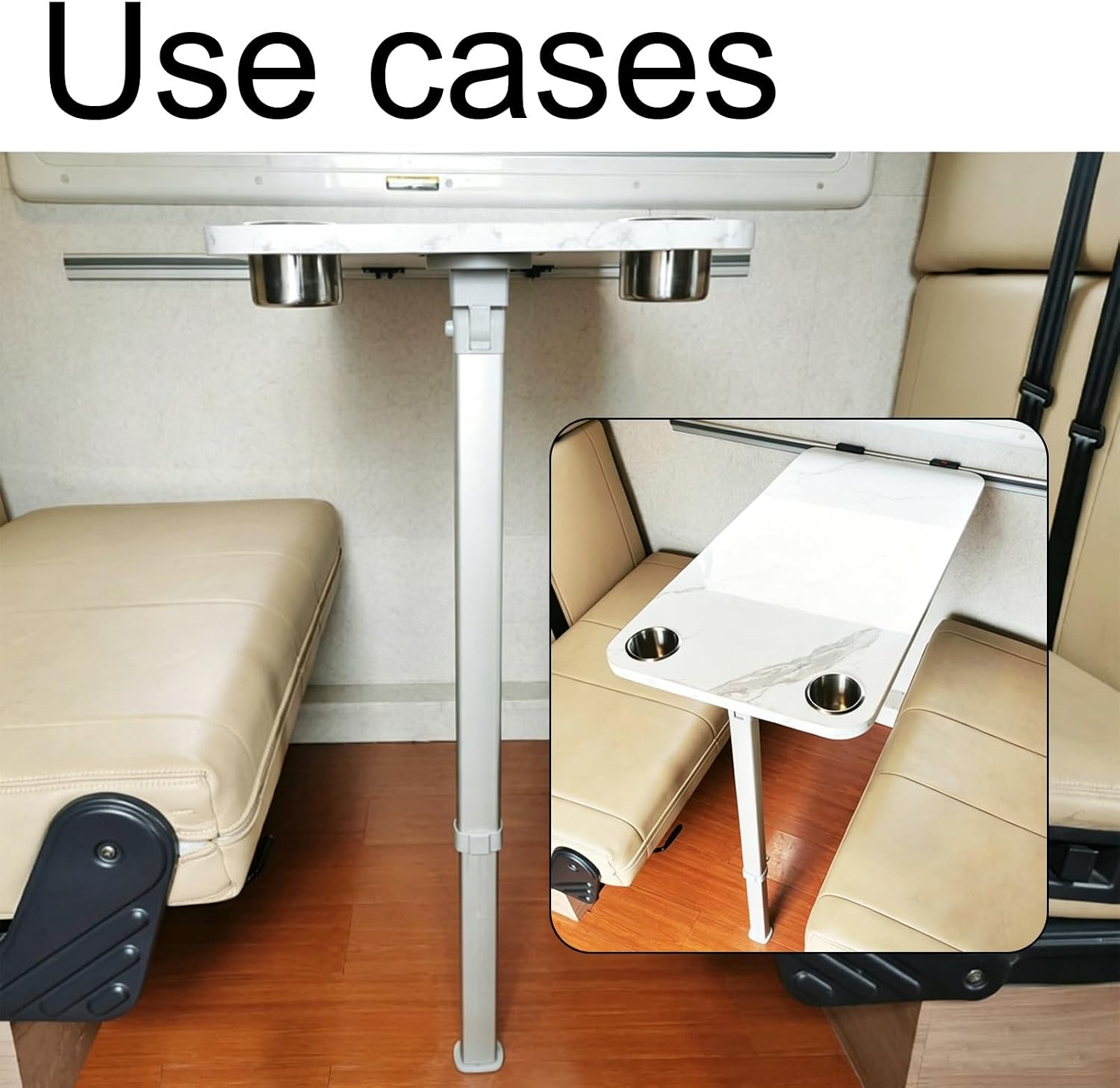 RV Table Leg Adjustable, Telescoping Dual Folding Table Legs, 24-31in Height, Aluminum for Trailer Boat Camper RV Bed(White)