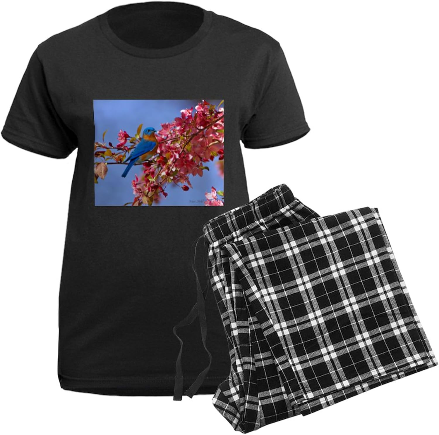 CafePress Bluebird In Blossoms Pajamas Womens Novelty PJ Sleepwear