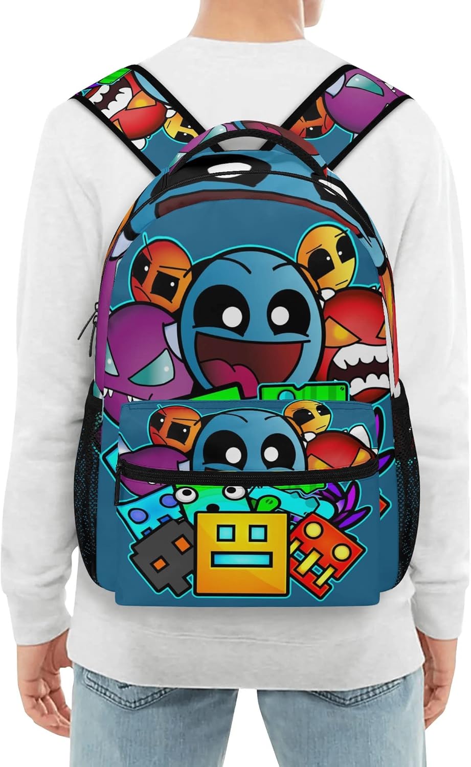 Geometry Old School Gaming Backpack Kids School Bag Lightweight Daypack Travel Laptop Bag Women Men Bookbags