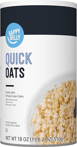 Amazon Brand - Happy Belly Quick Cook Oats, 1.12 pound (Pack of 1) - 1.12 Pound (Pack of 1)