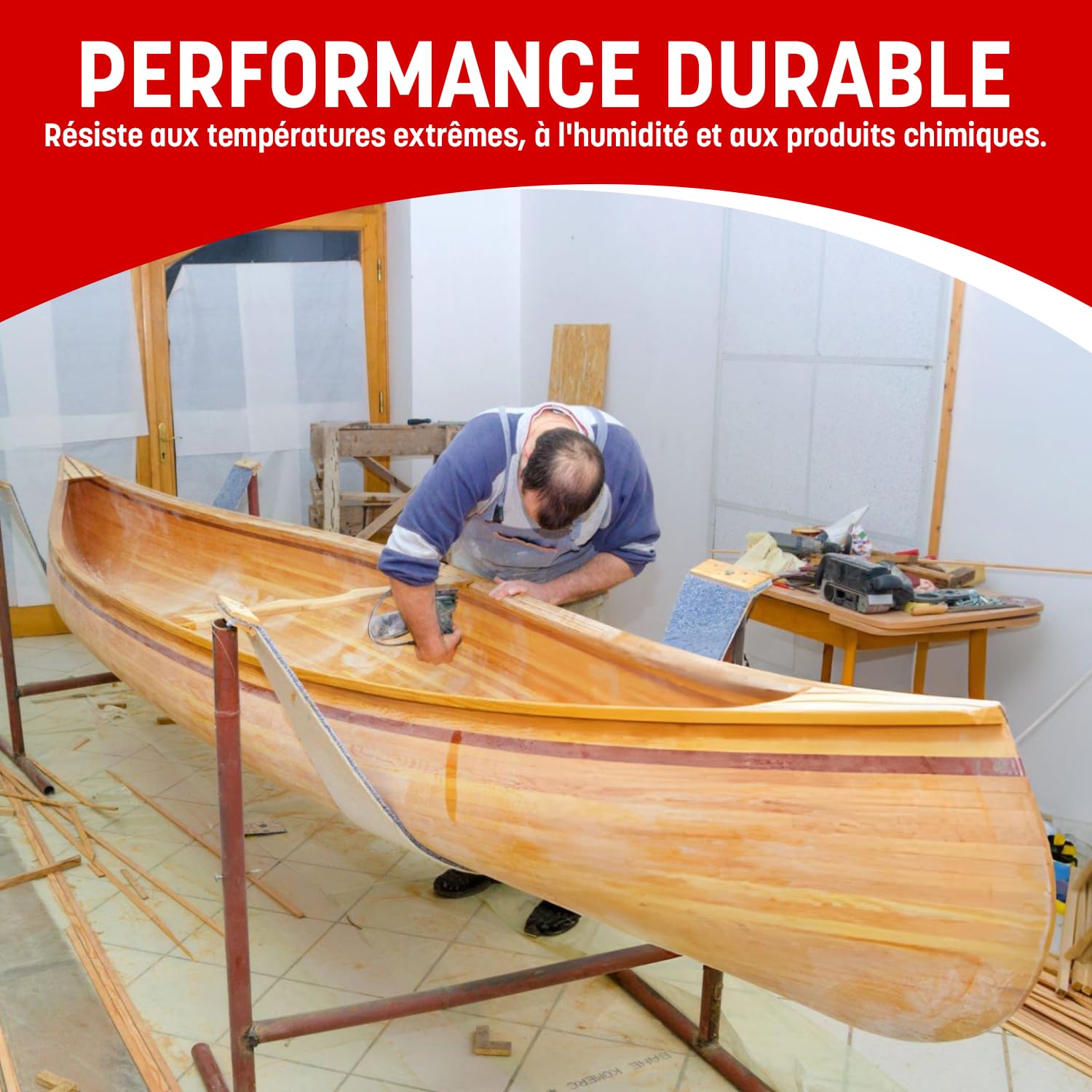 Wolfix Colle a Bois Extra Forte 500g D4 PVC PUR PU Express - Colle Polyuréthane Résistante à l'Eau et à Séchage Rapide - Colle à Bois PVC, de montage, de bricolage