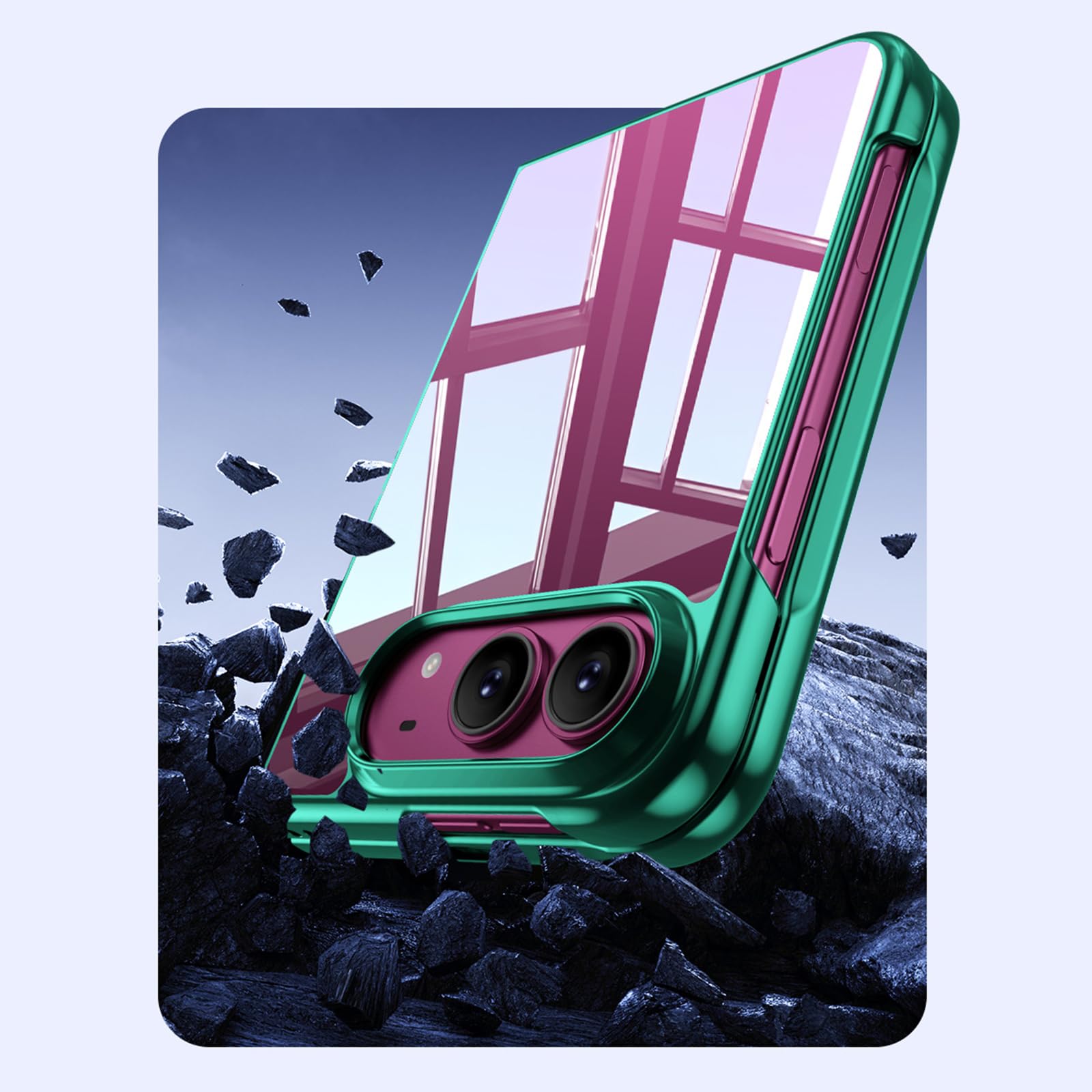 Delgado Funda para iPhone Duo, Lujo Galvanizar Claro Protección Carcasa