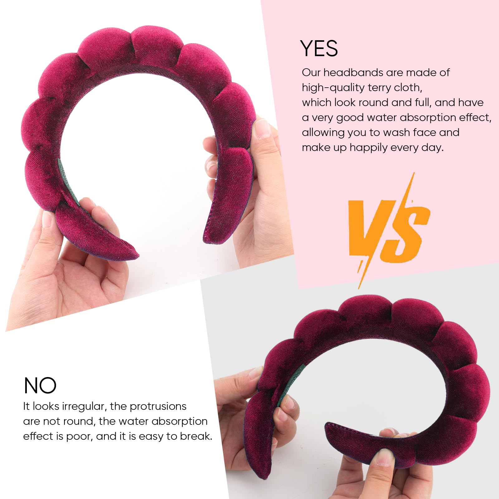 DRESHOW Spa-Stirnband für Damen Schwamm-Stirnband zum Waschen des Gesichts Wolken weiches Frottee-Stirnband für Makeup und Hautpflege