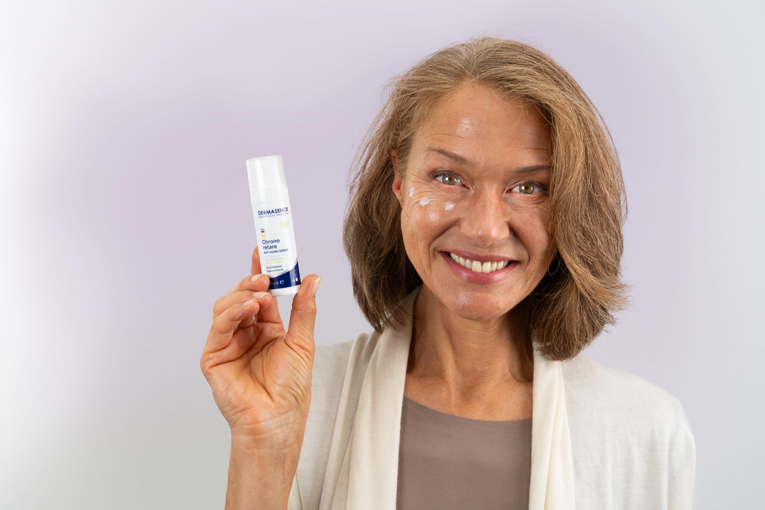 DERMASENCE Chrono retare Anti-Aging Serum, 30 ml | Siero viso anti-età con acido ialuronico, ectoina ed estratto di foglie d'olivo, idratante per pelle matura