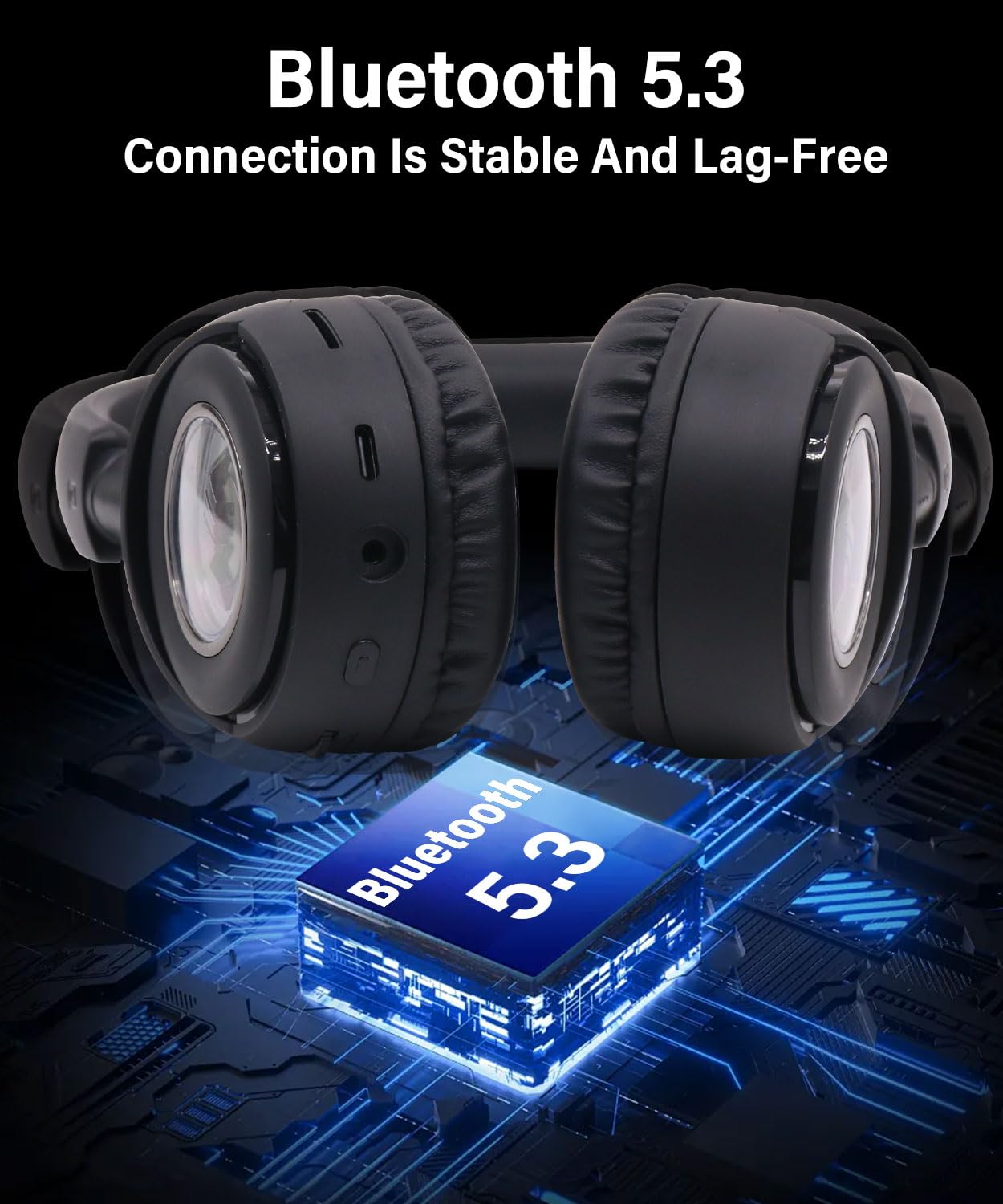 XuanGui On Ear Bluetooth Headphones, Wireless Lightweight Stereo Headphones with Microphone, 20H Playtime - Image 3