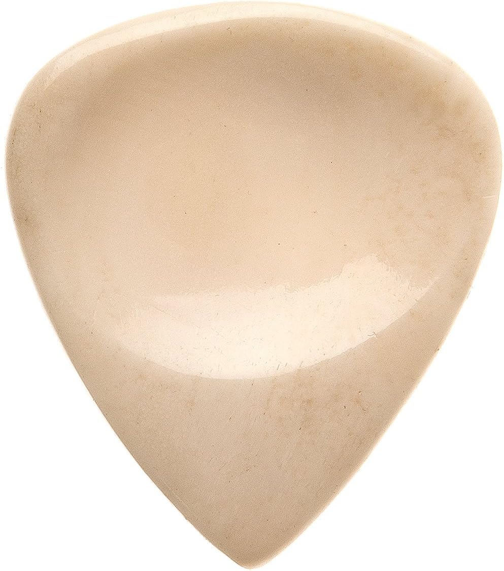 BONE LUXURY GUITAR PLECTRUM - STANDARD SHAPE - RIGHT HAND - DIMPLE FOR THUMB AND GROOVE FOR INDEX FINGER
