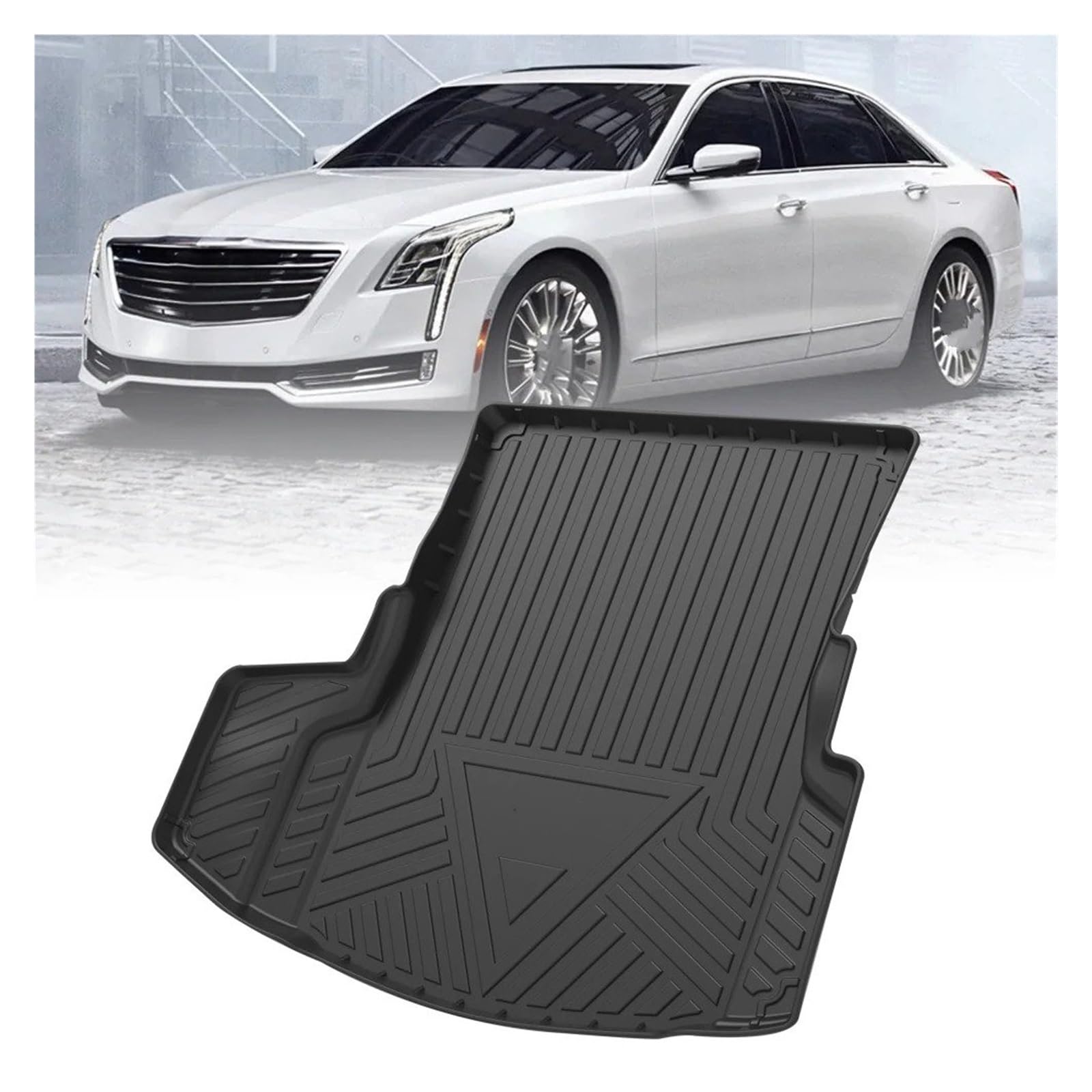 Auto-Kofferraum-Matten Für Cadillac CT4 CT5 CT6 2016-2022 wasserdichte Schutz Liner Stamm Pad Fach Gummi Matte TPE Auto Lagerung Box Hinten