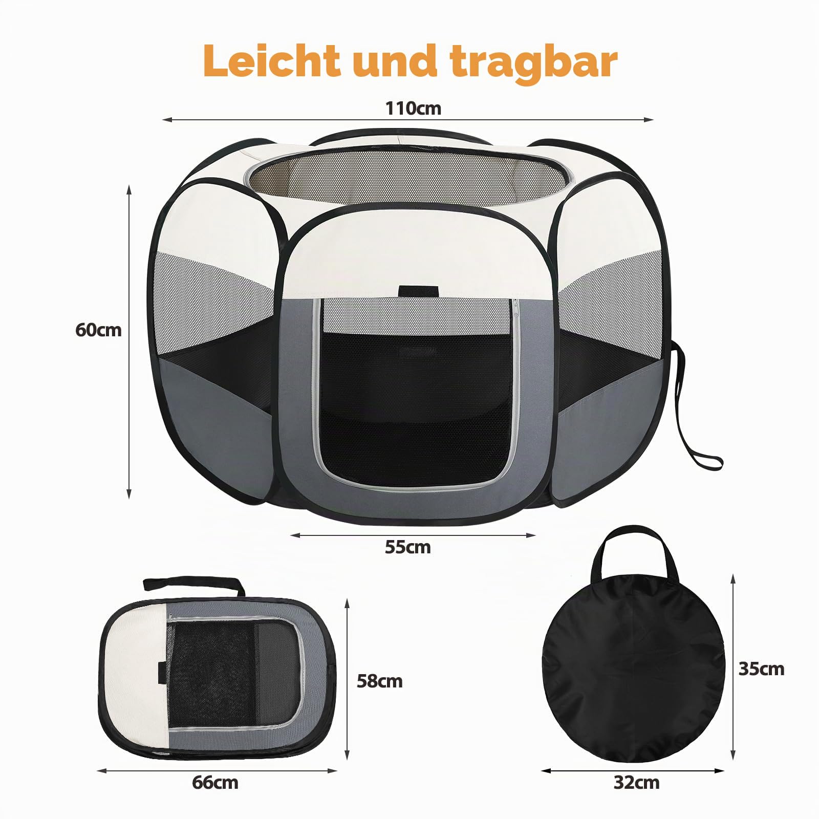 Welpenauslauf, Welpenlaufstall Hundebox Faltbar für Hunde Katzen