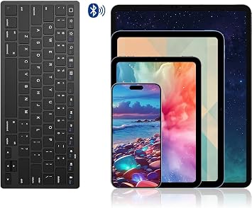 OMOTON Bluetooth Keyboard Compatible with iPad A16 11th 10th Generation, iPad 10.2 (9th/8th/7th), iPad Pro 13/12.9/11 inch, iPad Air/Mini, iPhone and More iOS Devices, Black