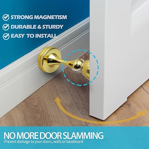 Vista 15 de Neoera Tope magnético de puerta (color níquel cepillado) Tope de puerta fuerte magnético para mantener la puerta abierta, antioxidante, resistente
