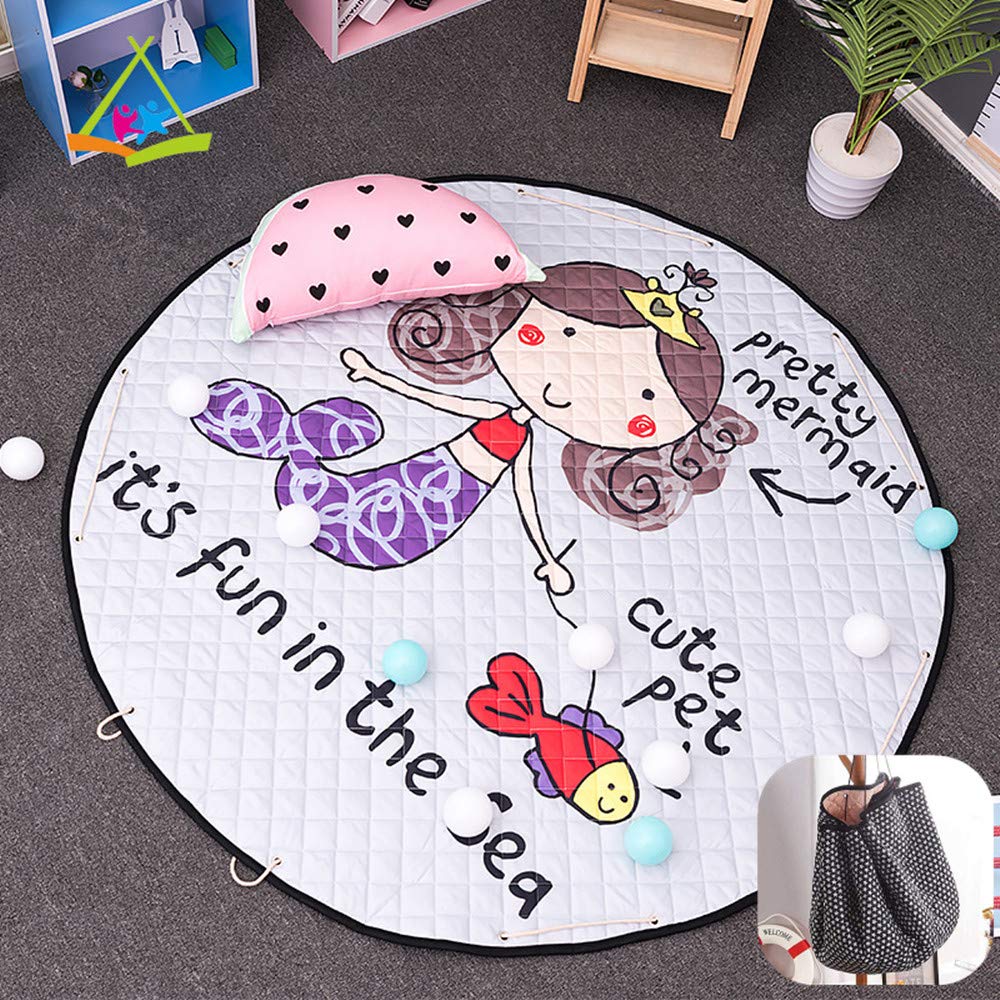 Tapis ronde bébé motif sirène, l'idée cadeau de naissance idéale