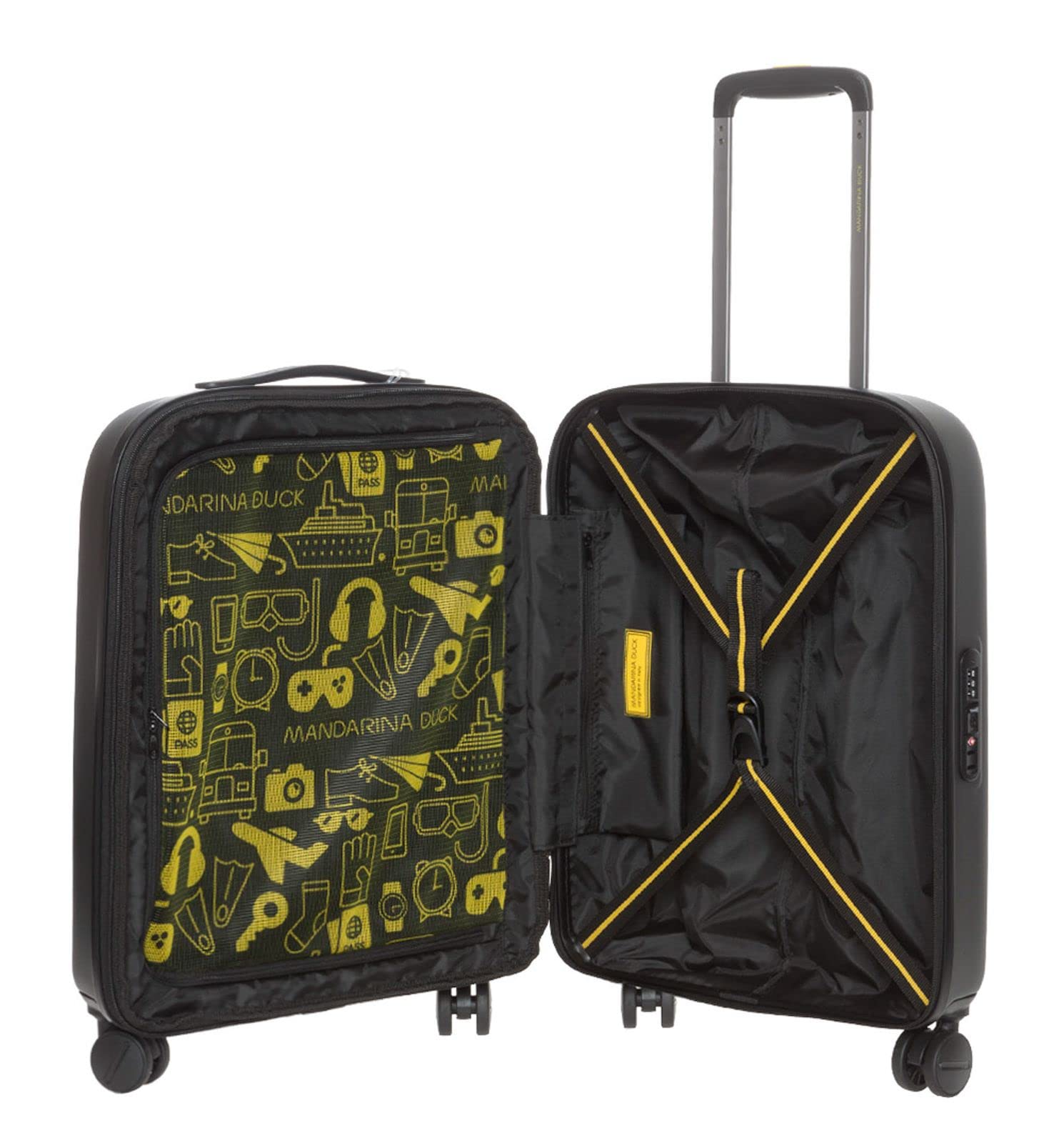 Mandarina Duck Logoduck walizka na kółkach, 40 x 55 x 20/23 (dł. x wys. x szer.), czarny, 40x55x20/23(LxHxW), Walizka i walizka na kółkach