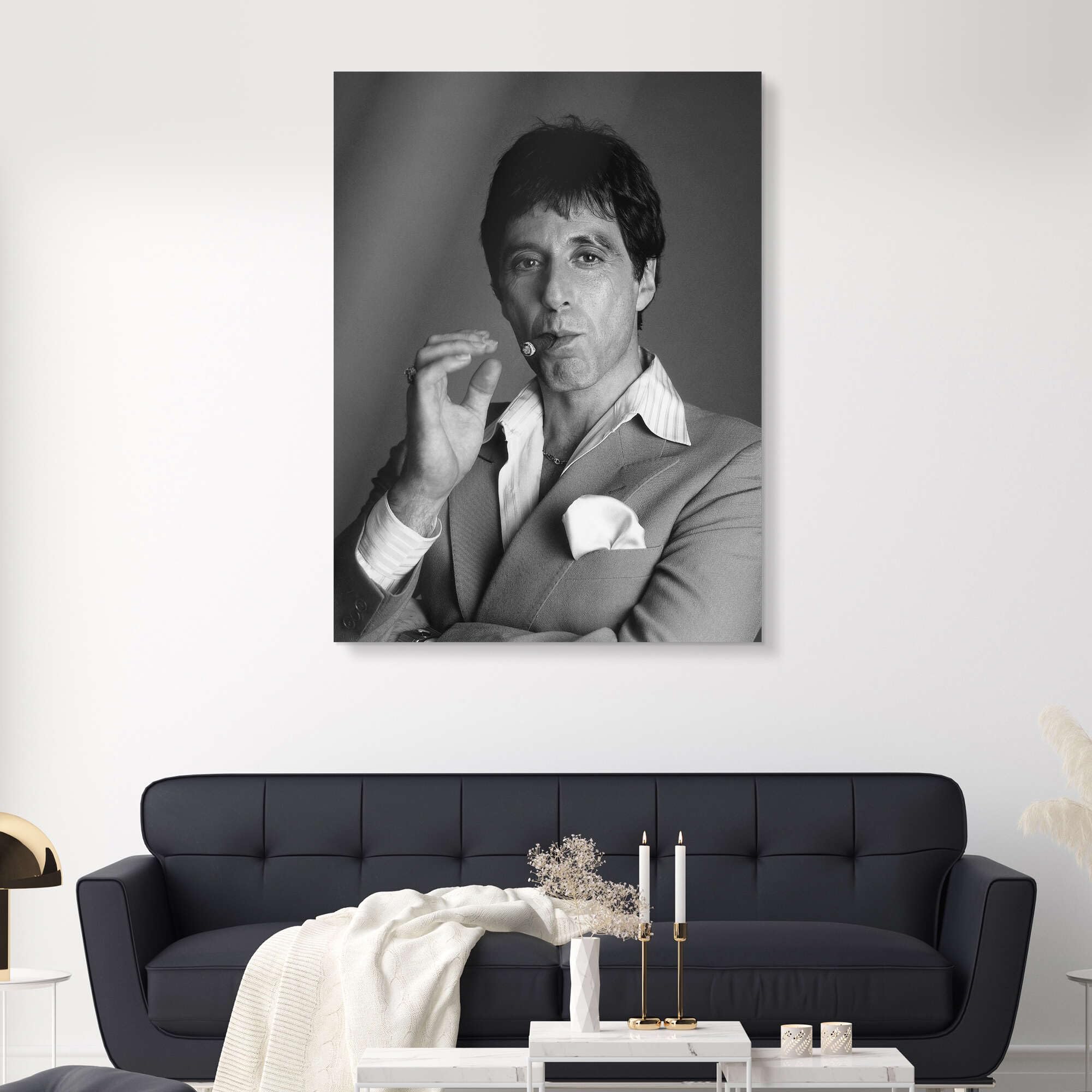 Tableau Sur Toile Scarface Dollars - 50x70 Cm - Décoration Murale