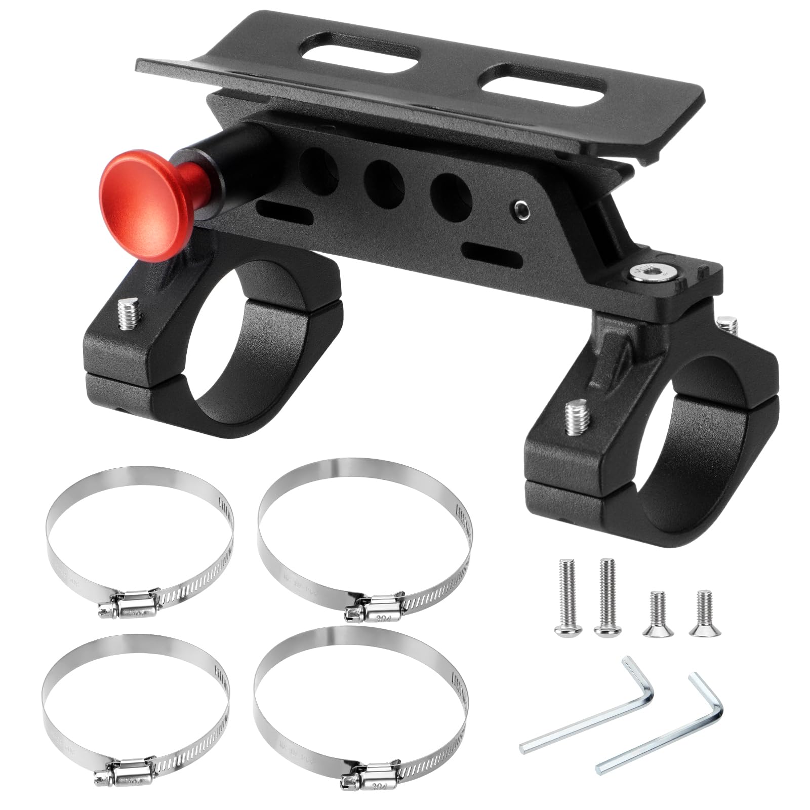 UTV Fire Extinguisher Mount, Adjustable Roll Bar Fire Extinguisher Bracket Holder Compatible with 1.75-2in ATV UTV Polaris RZR SXS Ranger Camper