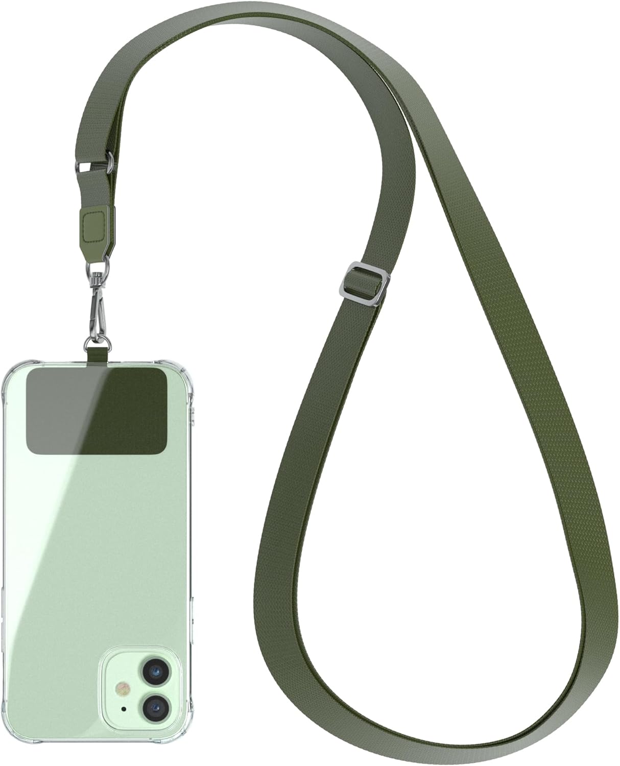 EAZY CASE catena universale per cellulare adatta a tutti gli smartphone, catena da appendere, cover con cordino, catena per smartphone da portare in giro, cinghia per cellulare, Grigio Chiaro