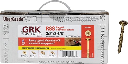 Miniatura 2 de GRK 10273 Tornillos estructurales resistentes RSS de 38" x 3-18" 400 unidades