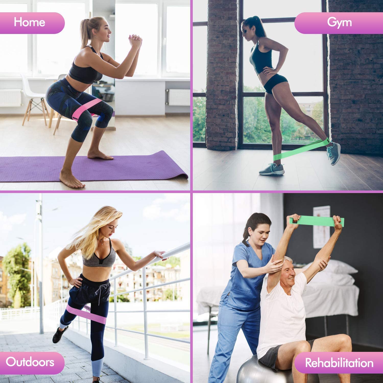 WOTEK Bande Élastique Fitness Élastique Musculation Bande De Resistance Élastique Sport Élastique Pilates- 3xRésistance… - Ride And Slide MarketPlace