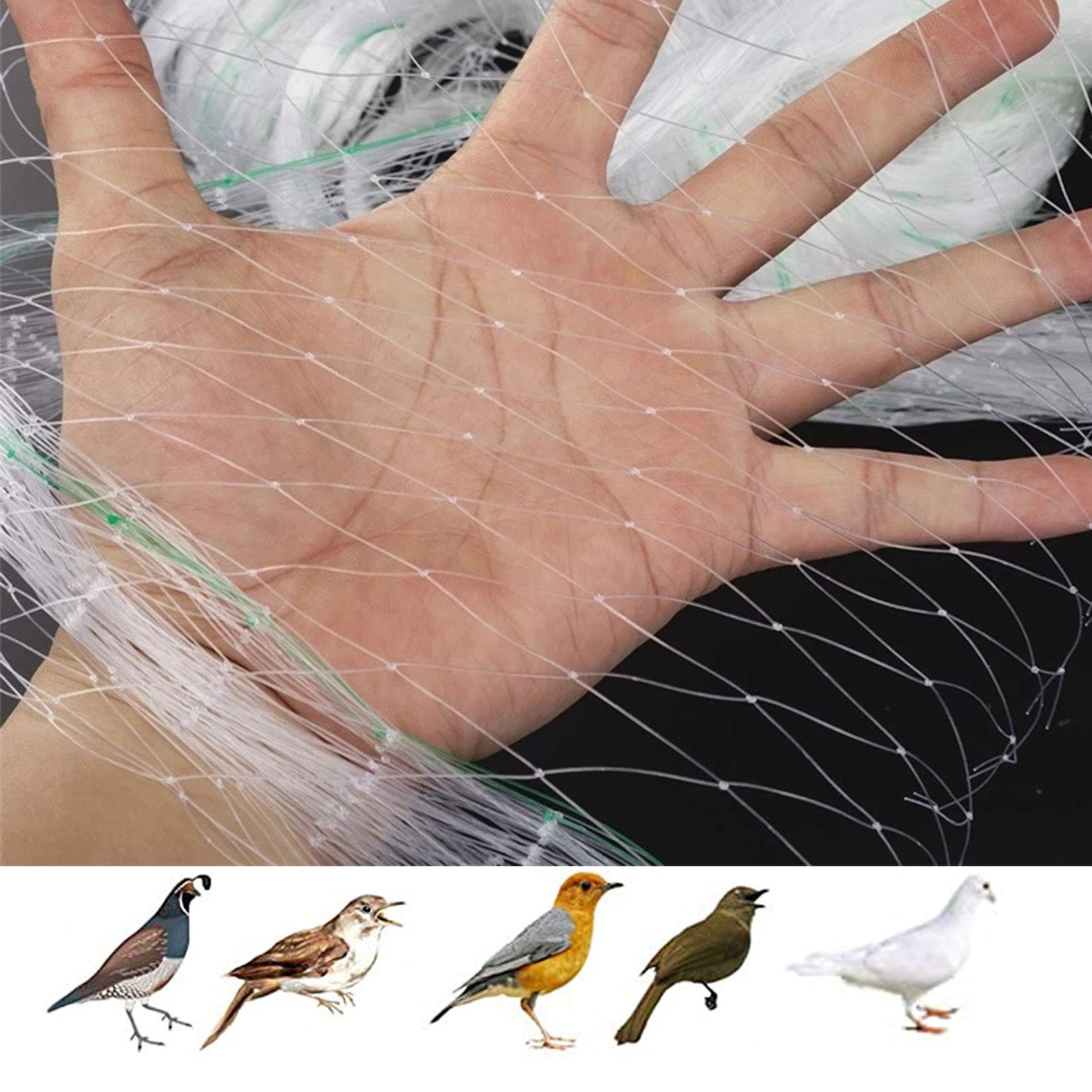 APOE Garden Netting for Veg Patch Heavy Duty Nylon, Anti Bird Netting for Garden Fruit Trees Crop Protection Keep Birds Away, 5m × 5m