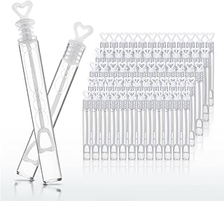 ABSOFINE 60x Seifenblasen Hochzeit Gastgeschenke gefüllt Wedding Bubbles für Hochzeiten Herzgläschen Set mit Herzgeriff