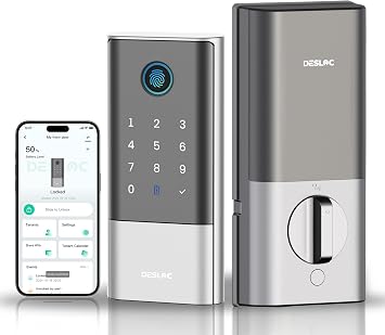 DESLOC Fingerprint WiFi Smart Lock, K120 Keypad Deadbolt Up to 16 Months