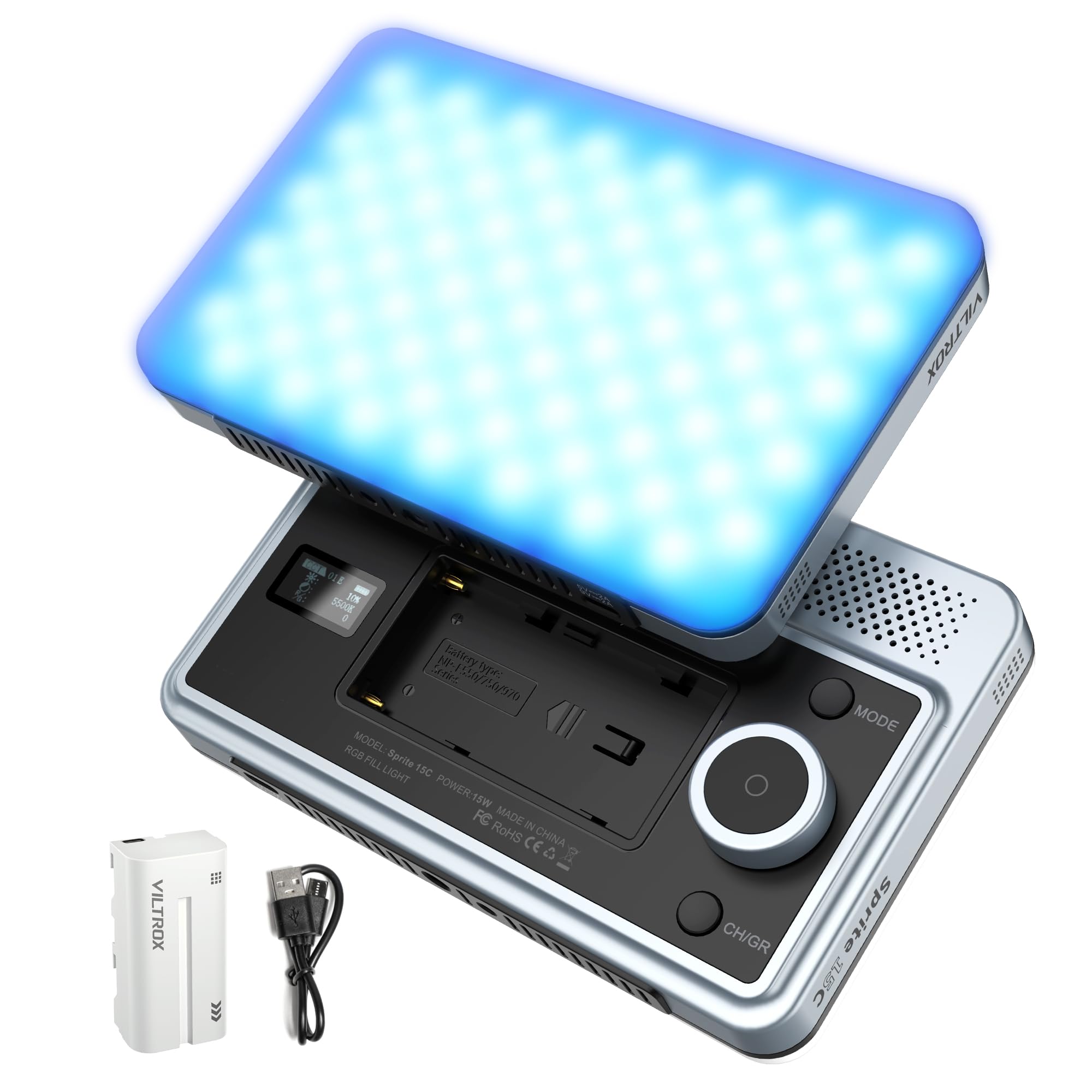 Amazon | VILTROX RGB撮影ライトビデオライト&NP-F550バッテリーセット