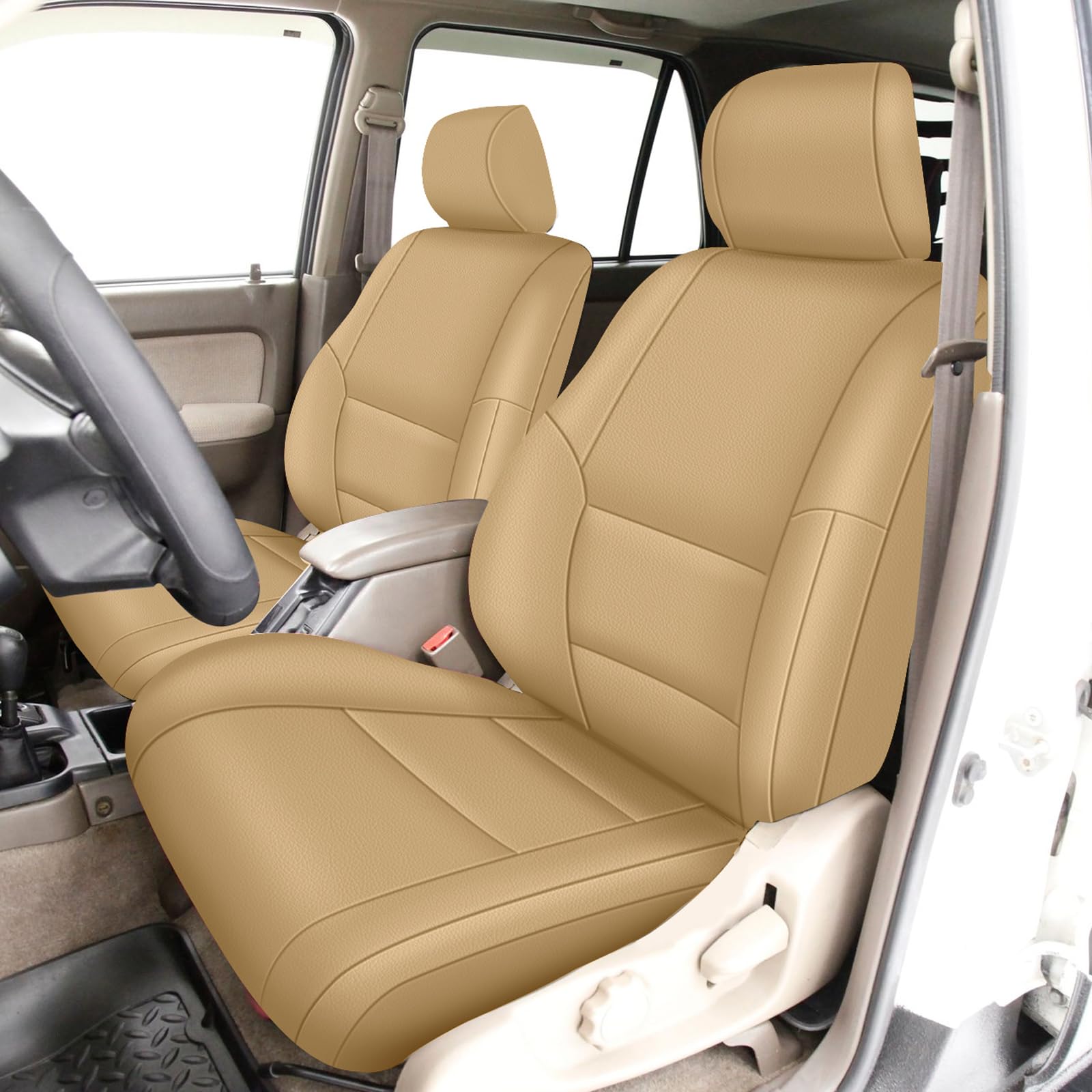 Photo 1 of SAPUBK Custom-Fit Front Seat Covers Replace for 1996-2002 Toyota 4Runner with Headrests, Driver and Passenger Premium Leather with Back Composite Soft Foam Lining Seat Cover Cushion