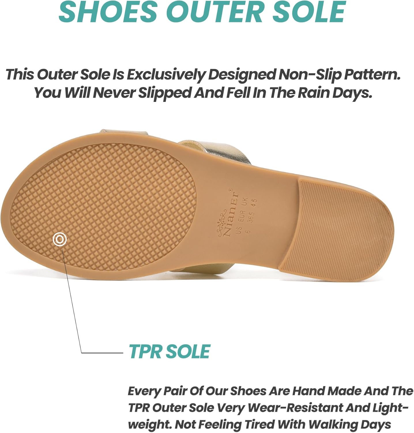 NianEr Womens Microfiber Leather Memory Foam Support H Sandals Dress Dressy Slip On Casual Cute Comfort Bride Bridal Wedding Designer Date Flat Sandals Summer Shoes Slides - Image 3