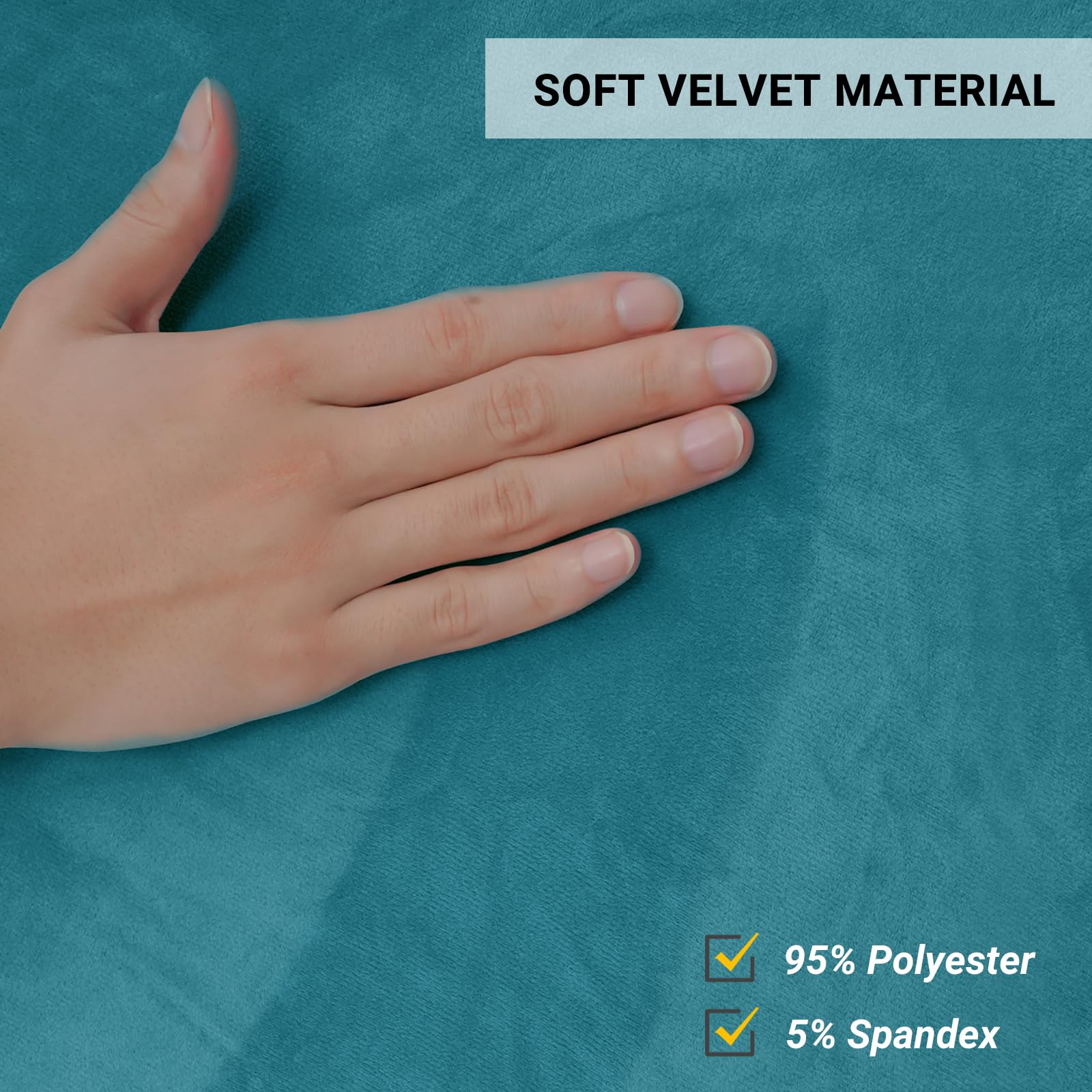 Copertura per testiera letto imbottita in morbido velluto antipolvere in tessuto elastico blu 120 140 cm
