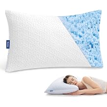 puredown Cooling Pillows Queen Size 1 Pack, Memory Foam Pillows Adjustable Firm Bed Pillows for Sleeping, Cool Pillow for Hot Sleepers with Zipper Removable Pillow Cover